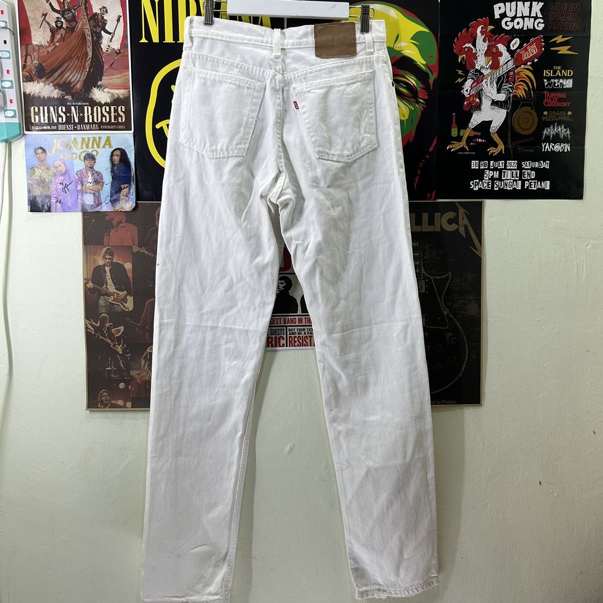 Levi's Vintage Levi’s 525 90s USA White Distressed Denim Size US 30 / EU 46 - 10 Thumbnail