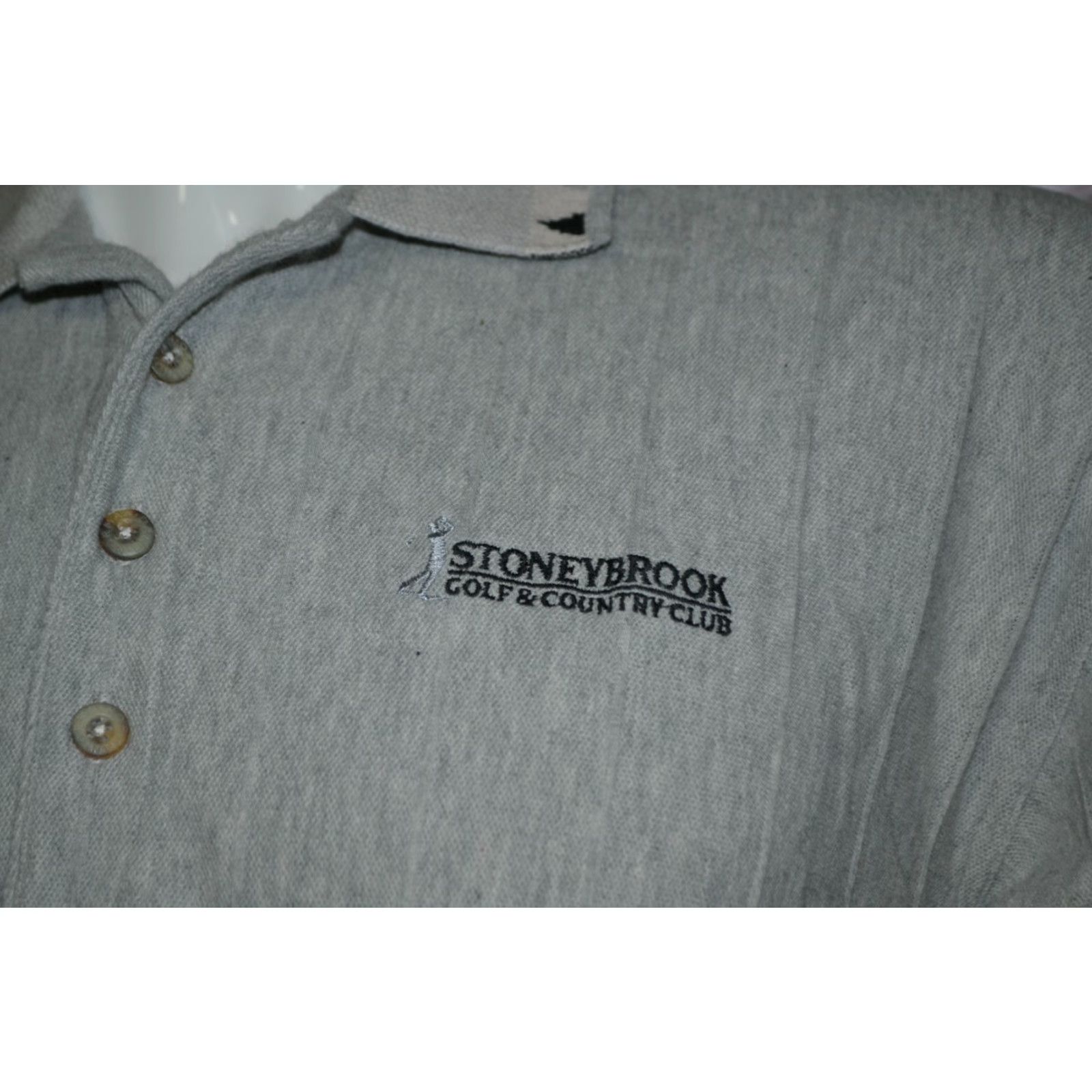 Vintage Greg Norman Polo Shirt Stoneybrook Country Club Logo Golf Shirt Large Gray Mens Polo Size US L / EU 52-54 / 3 - 2 Thumbnail
