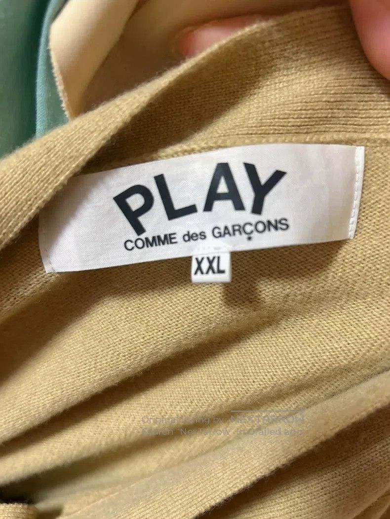 Comme des Garcons Comme Des Garcons Camel V-neck cardigan with small black h Size XXL / US 16-18 / IT 52-54 - 9 Thumbnail