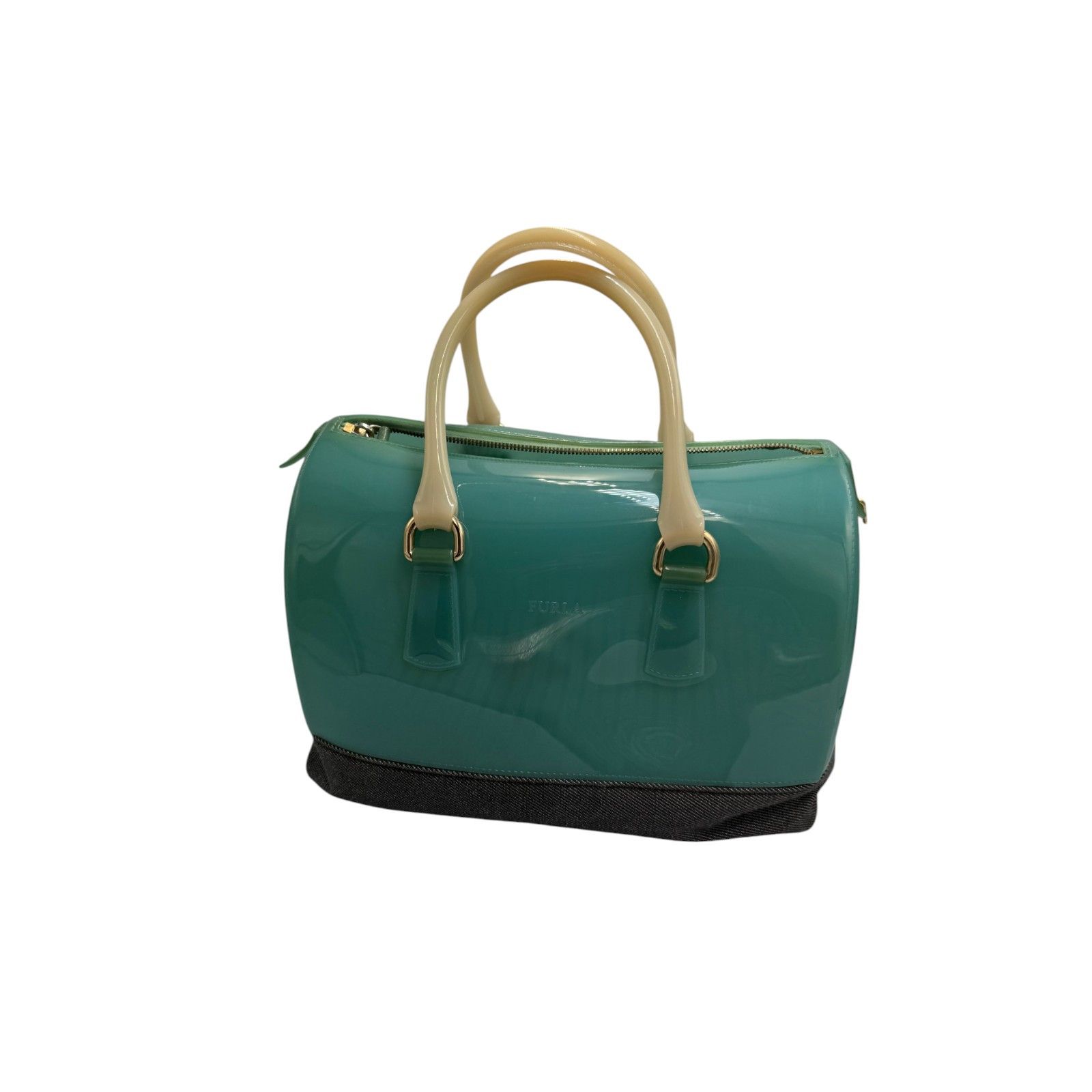 Furla Furla Teal Blue/Black Rubber and Denim Candy Bag Size ONE SIZE - 2 Thumbnail