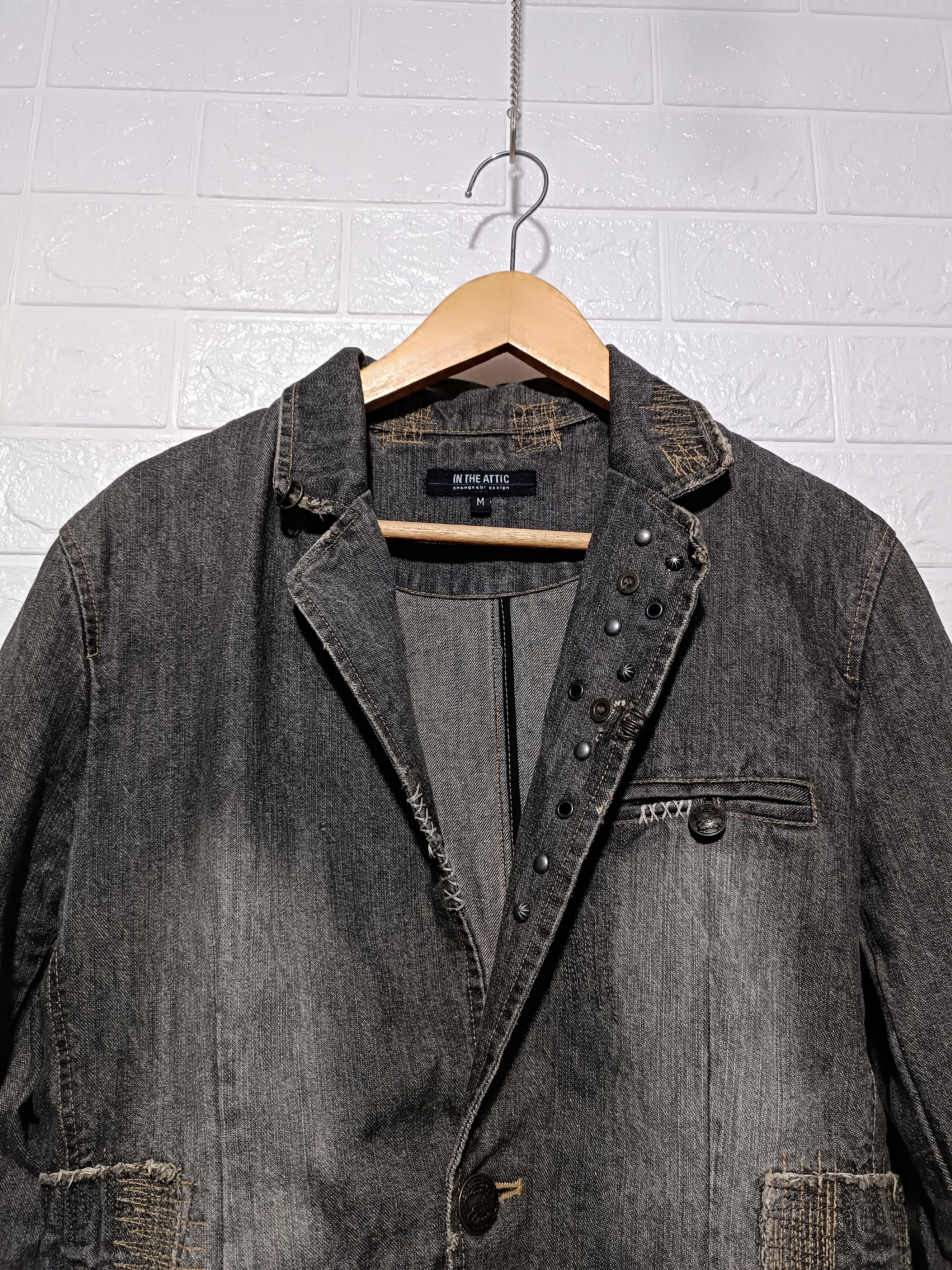 In The Attic In The Attic Distressed Mud Wash Studded Size US M / EU 48-50 / 2 - 3 Thumbnail