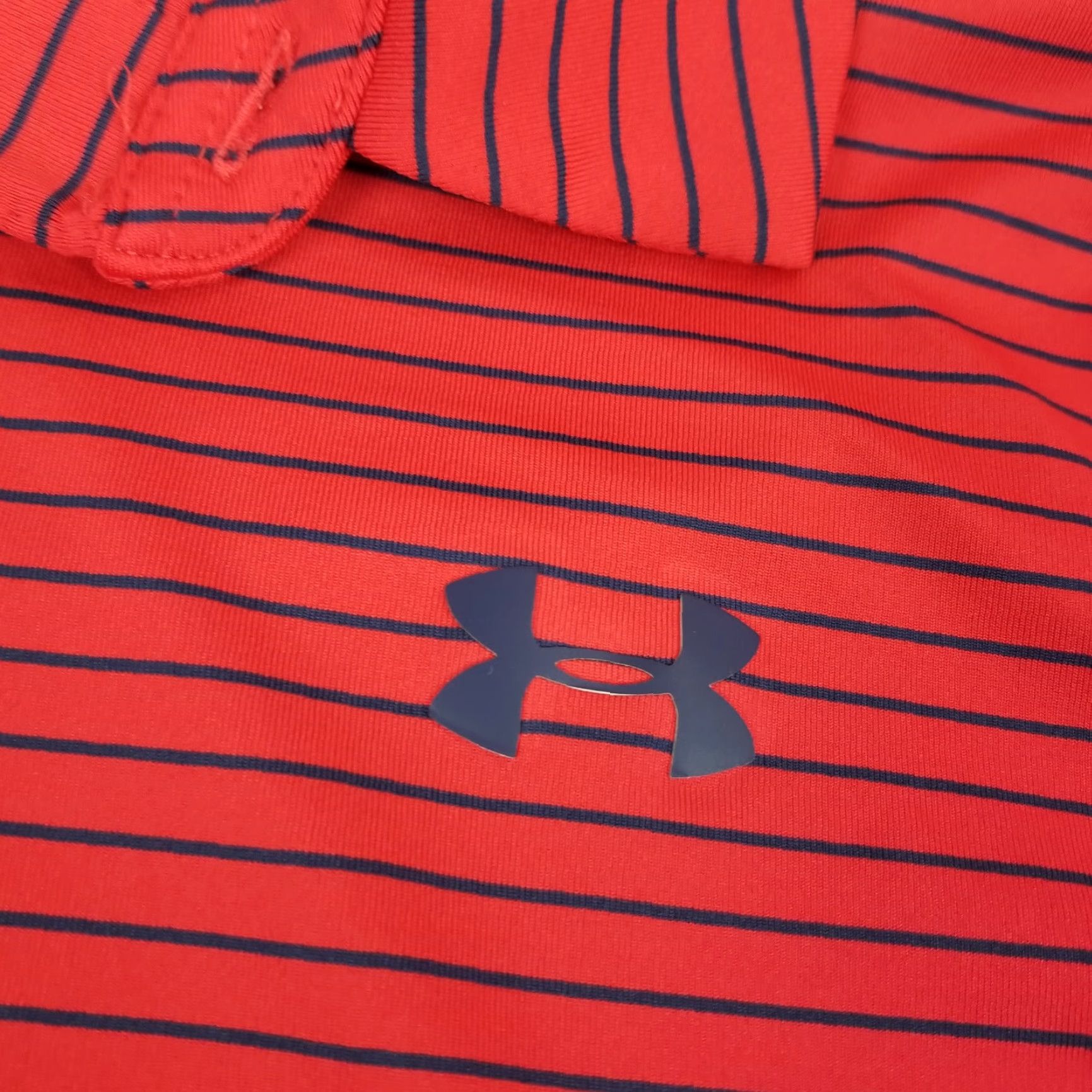 Under Armour Under Armour Heatgear Polo Shirt Mens Small Red Striped Short Sleeve Loose Fit Size US S / EU 44-46 / 1 - 6 Thumbnail