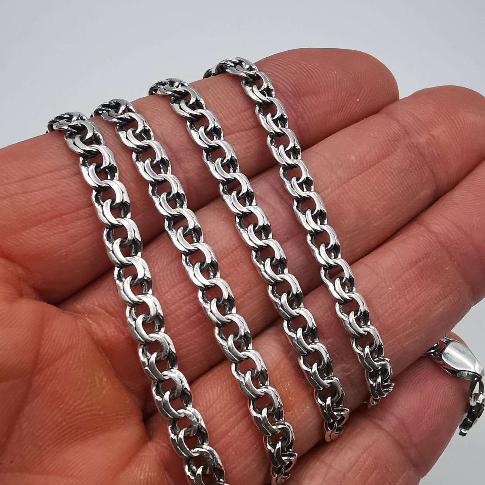 Sterling Silver Vintage Chain,925 Sterling Silver,Signed ,Handmade 21,50g Size ONE SIZE - 5 Thumbnail