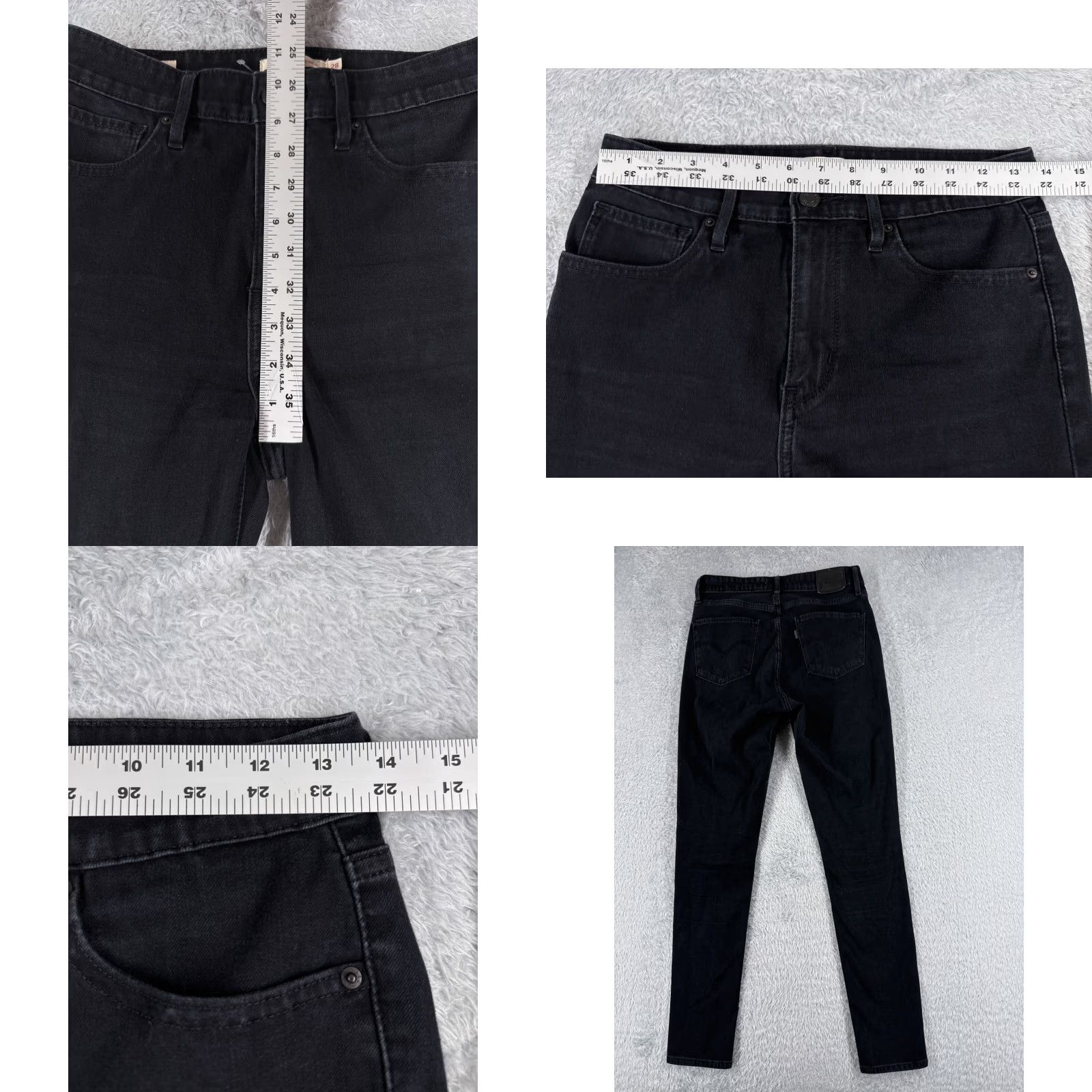 Levi's Levi's Jeans Women 28 Black Denim 700 Series Skinny High Rise 27x29 Cotton 5-Pocket Distressed Stretch Vintage: No Size 28" / US 6 / IT 42 - 9 Thumbnail