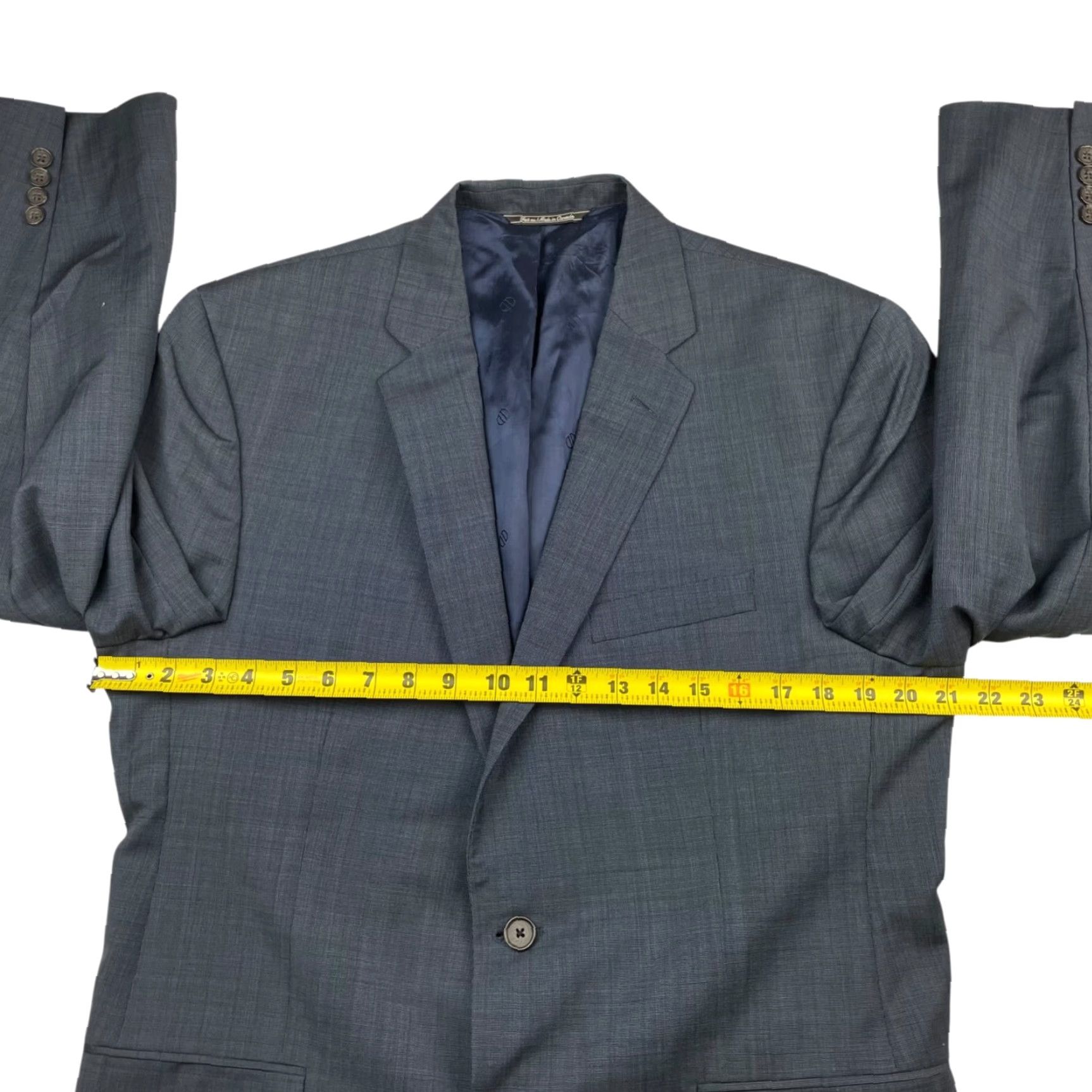 David Donahue VINTAGE David Donahue Blazer Navy Blue 40S 100% Wool Two-Button Single-Breasted Notch Lapel Men’s Jacket Short Regular Size 40R - 7 Thumbnail