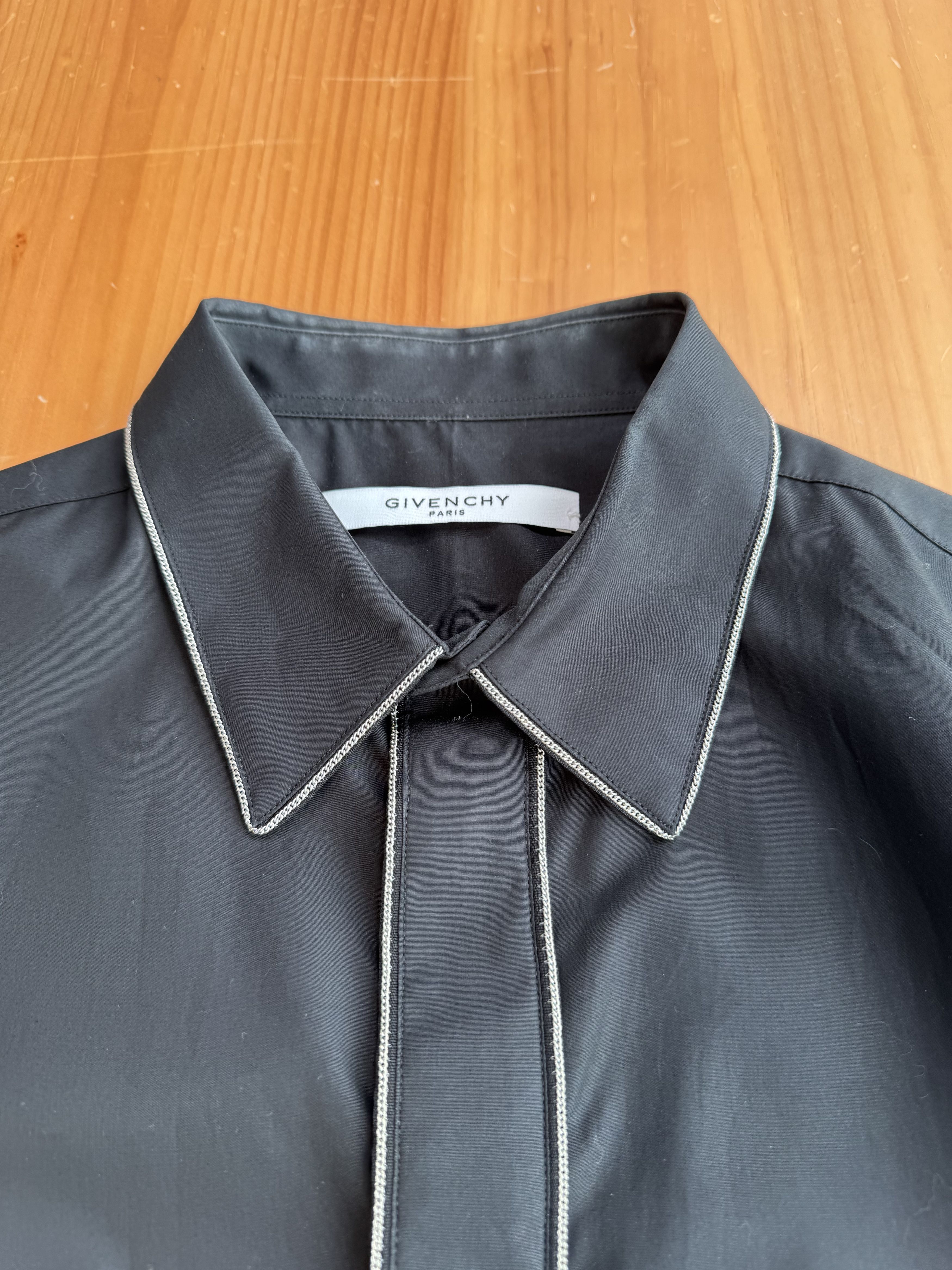 Givenchy Givenchy Riccardo Tisci Silver Piping Dress Shirt Size US M / EU 48-50 / 2 - 3 Thumbnail