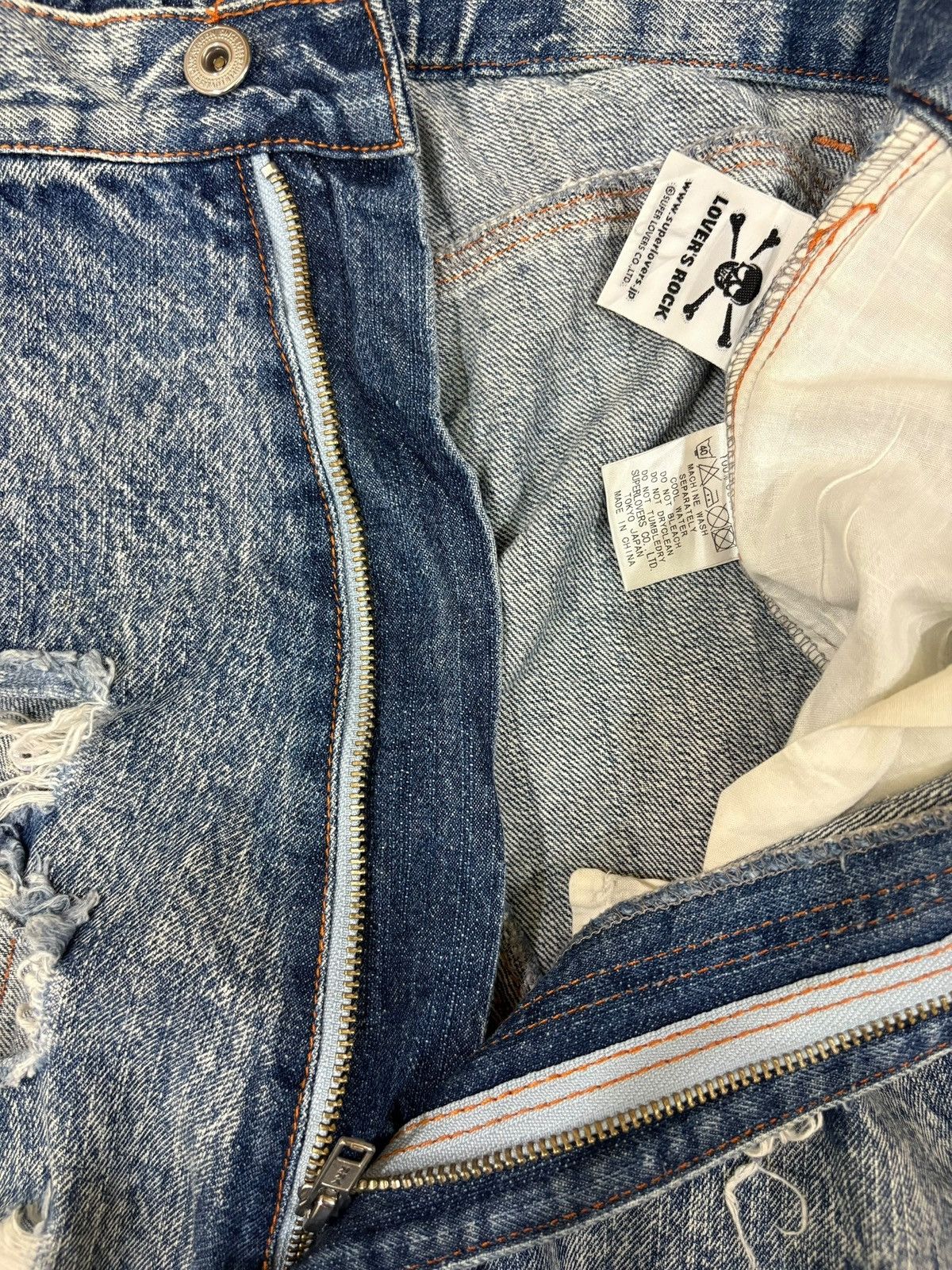 Super Lovers Vintage Japanese Super Lovers Destroyed Jean Shorts Jorts Size US 29 - 8 Thumbnail