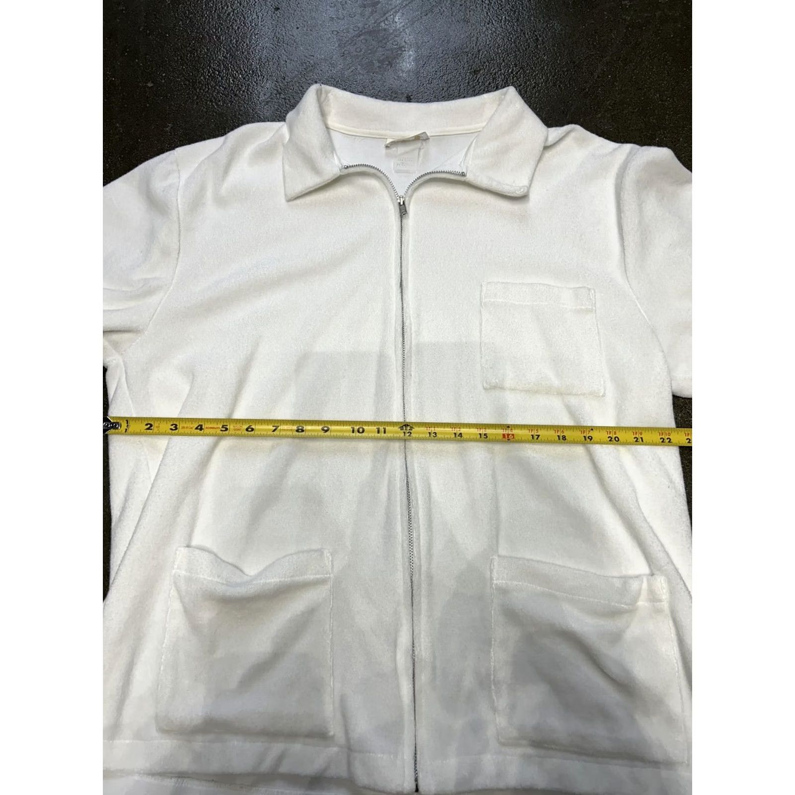 Vintage Womens Polo Shirt White Full Zip Collared Short Sleeve Pockets Relaxed Fit M Size M / US 6-8 / IT 42-44 - 5 Thumbnail