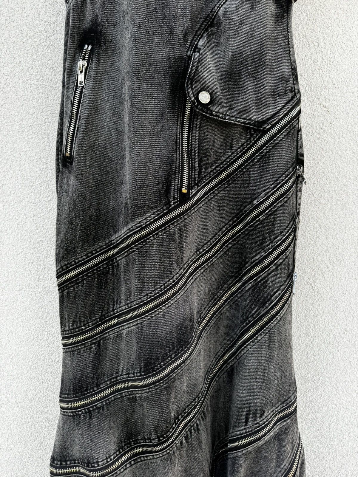 No Faith Studios NO/FAITH STUDIOS denim Gown S Black Zipped faded hooded 4.6k Size S / US 4 / IT 40 - 12 Thumbnail