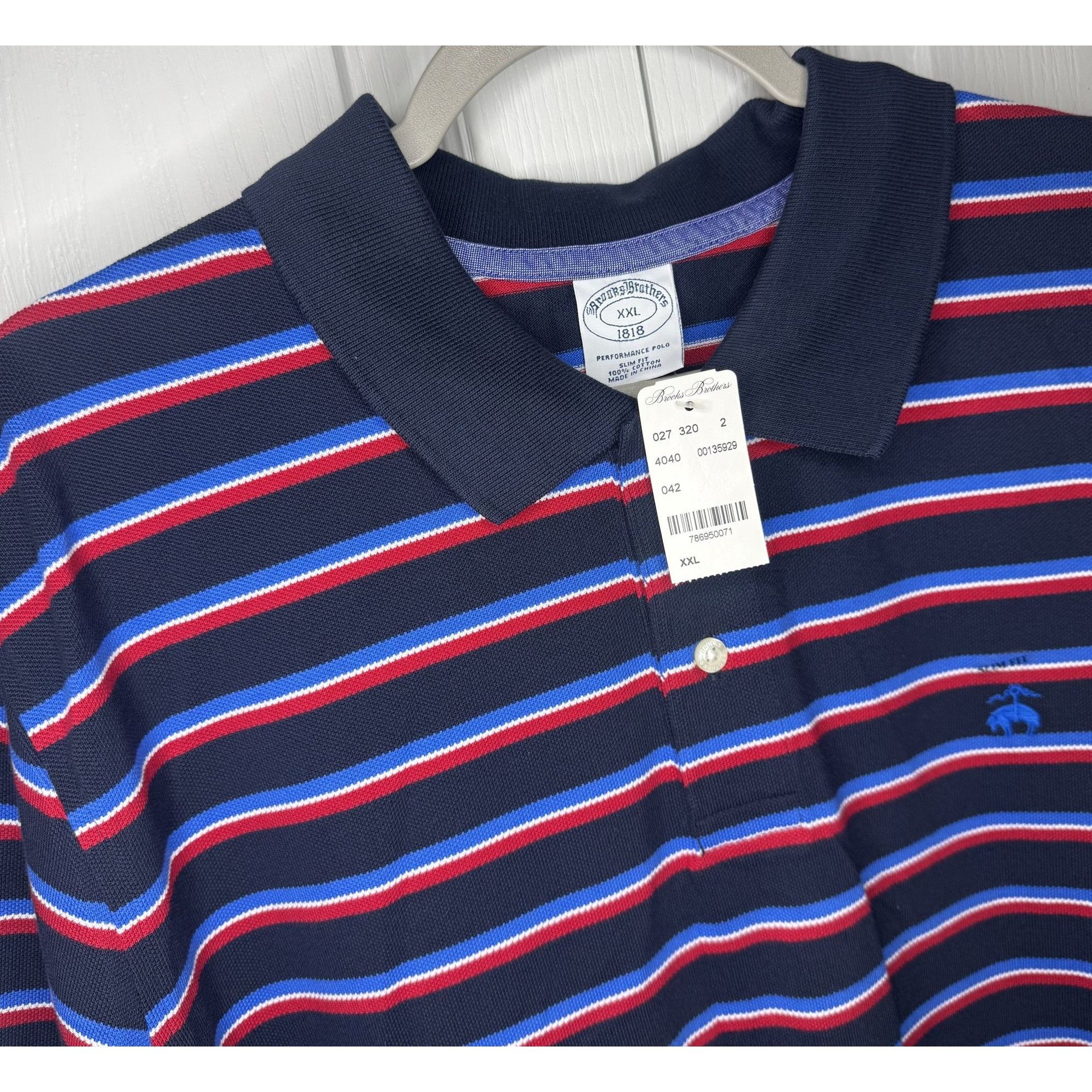 Brooks Brothers Brooks Brothers Performance Polo Slim Fit Mens XXL Size US XXL / EU 58 / 5 - 6 Thumbnail