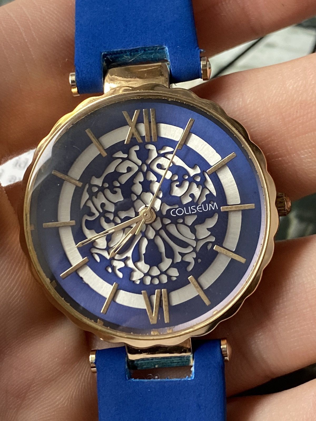 Japanese Brand × Jewelry × Vintage Vintage Coliseum Skeleton Watch Blue Strap Working Size ONE SIZE - 7 Thumbnail
