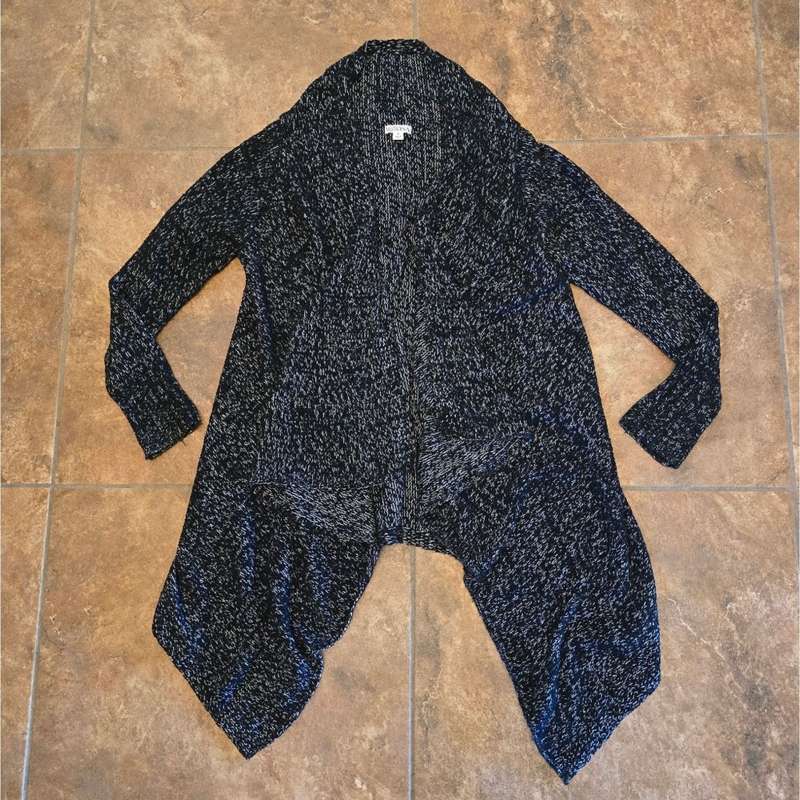 Merona Black Speckled | MERONA | Draped Duster Cardigan Size S / US 4 / IT 40 - 1 Thumbnail