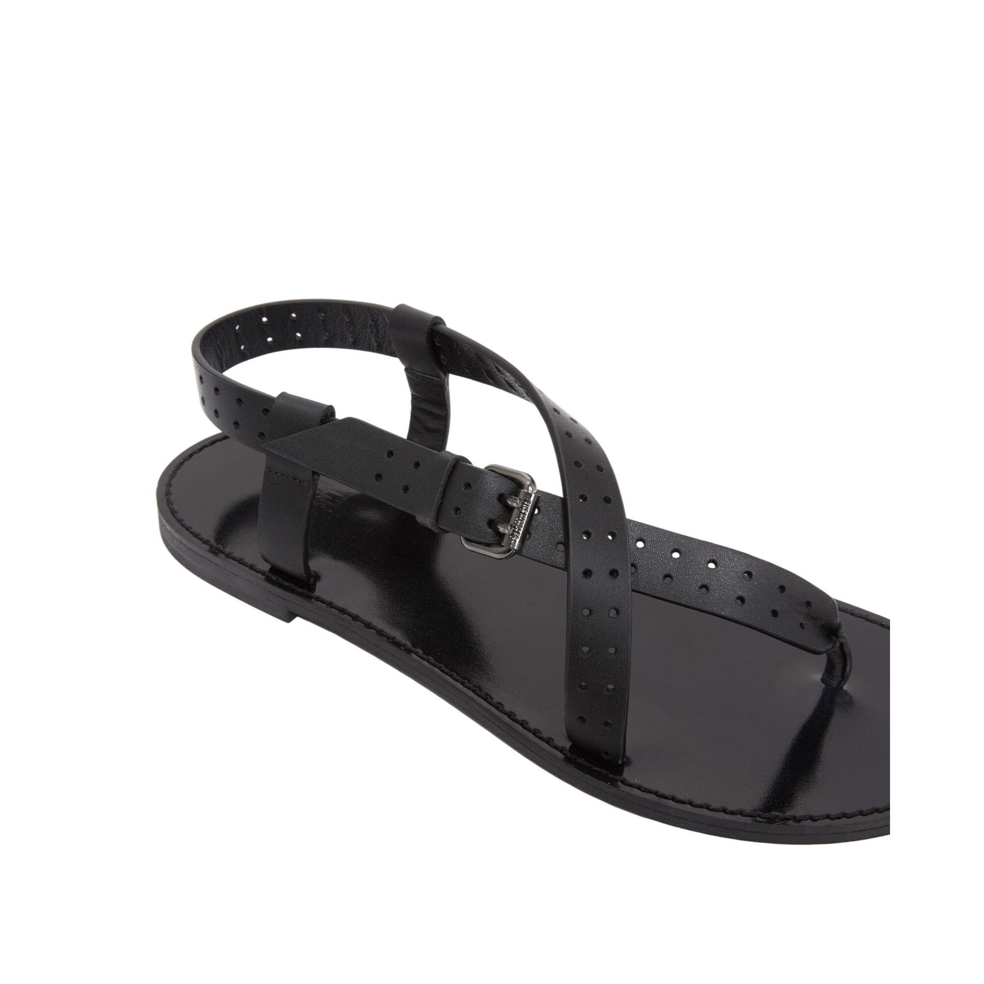The Kooples Black Leather Flip-Flop Sandals With Adjustable Strap & Buck Size US 5 / IT 35 - 3 Thumbnail