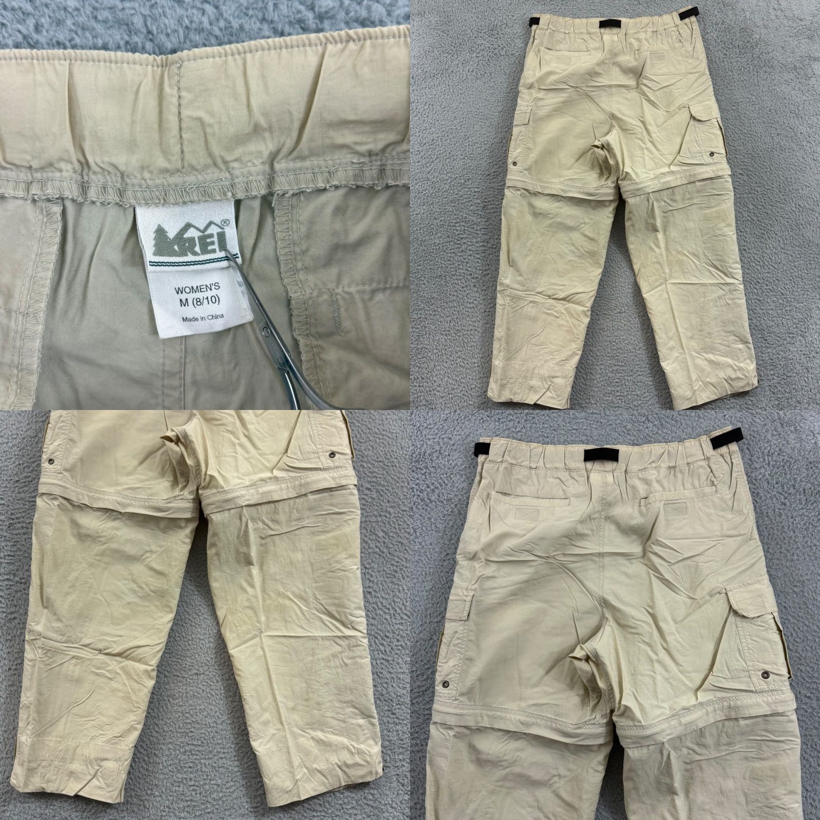 Vintage REI Cargo Pants Womens Medium Convertible Zip Off Hiking Outdoor Pockets Beige Nylon Spandex Regular Size 32" / US 10 / IT 46 - 8 Thumbnail