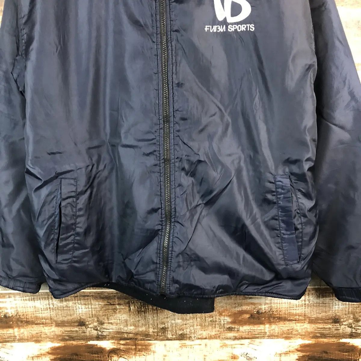 Fubu Fubu Sports Dark blue Hoodie windbreaker #A2369 Size US XL / EU 56 / 4 - 10 Thumbnail