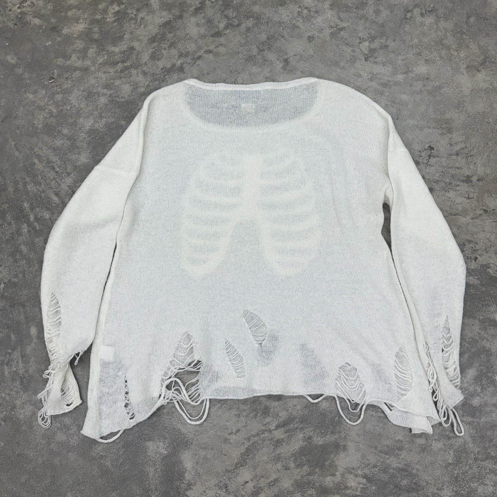 Wildfox Wildfox White Label Skeleton Sequin Distressed Knit Sweater Size S / US 4 / IT 40 - 6 Thumbnail