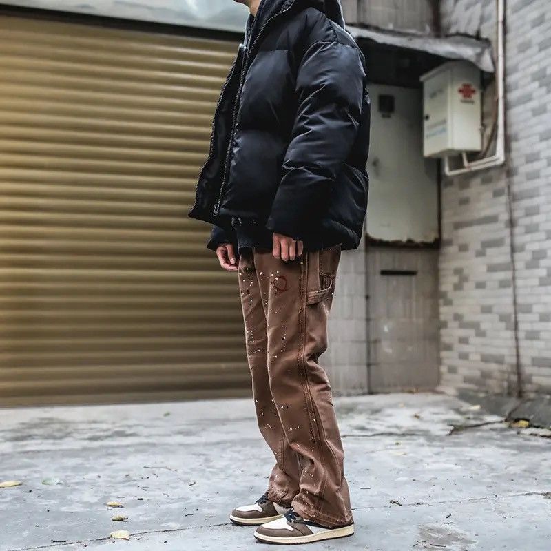 Japanese Brand × Vintage Graffiti Cargo Flared Jeans Splash Ink Wide Leg Denim Pant Size US 36 / EU 52 - 4 Thumbnail