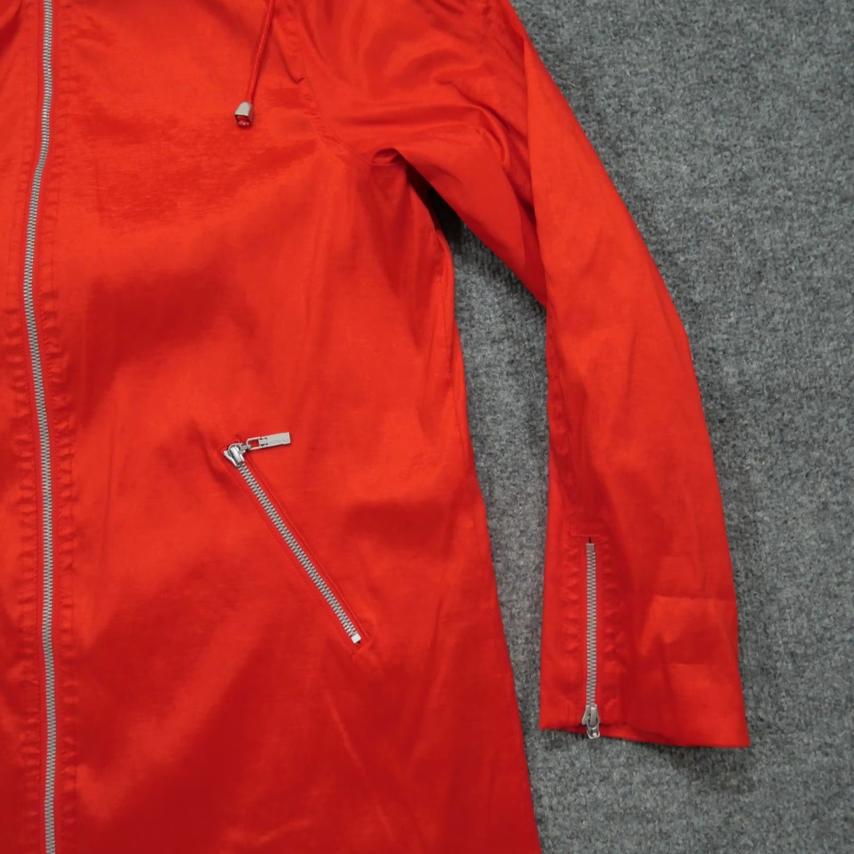 Rains Mycra Pac Jacket Womens 0 Small Orange Rain Coat Hooded Long Size XS / US 0-2 / IT 36-38 - 2 Thumbnail