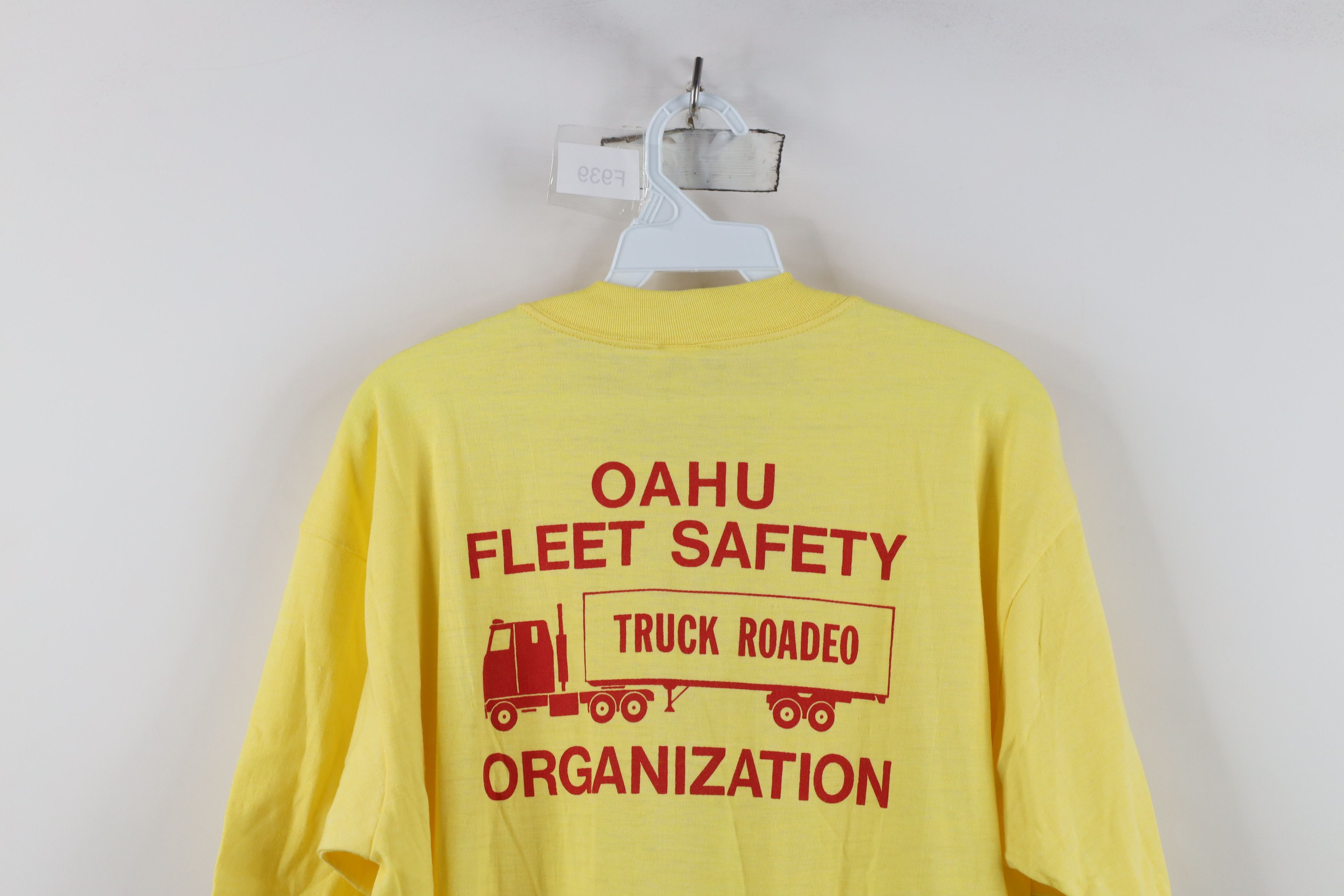 Vintage Vintage 70s Safety Truck Rodeo Trucker T-Shirt Yellow USA Size US XL / EU 56 / 4 - 12 Thumbnail
