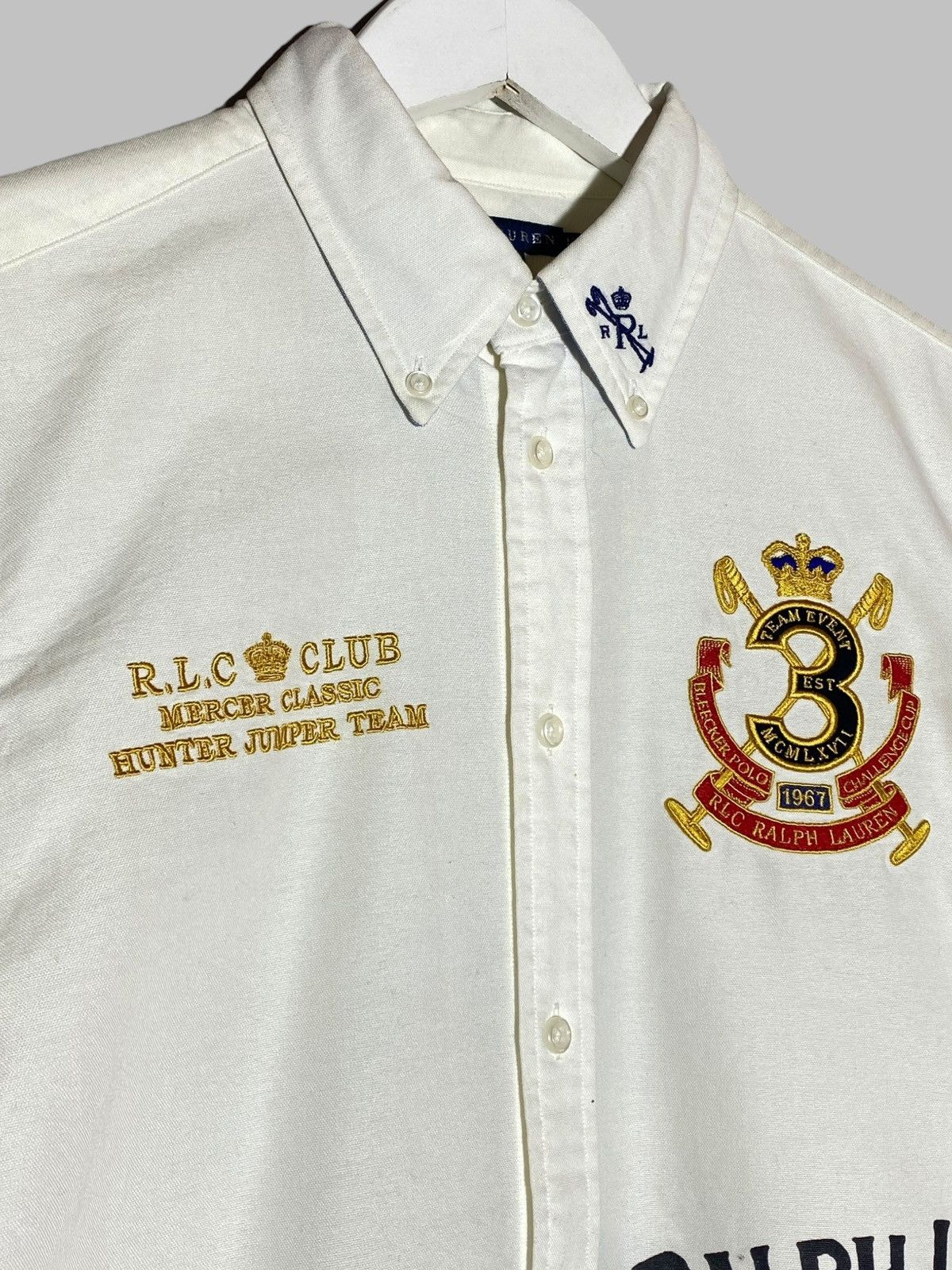 Polo Ralph Lauren VTG Ralph Lauren Bleecker Big Double Pony Crest Shirt Size XL / US 12-14 / IT 48-50 - 2 Thumbnail