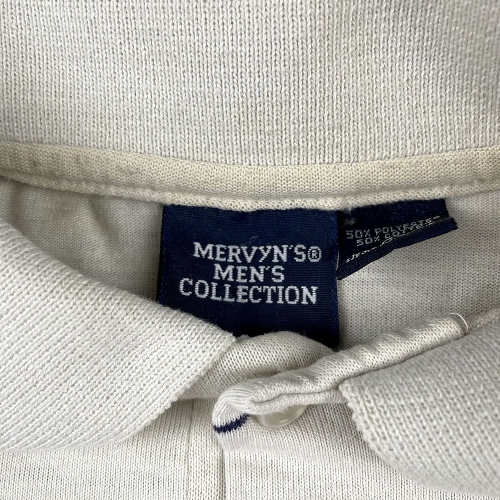 Vintage VINTAGE Mervyns Polo Shirt Striped White Men L Size US L / EU 52-54 / 3 - 3 Thumbnail