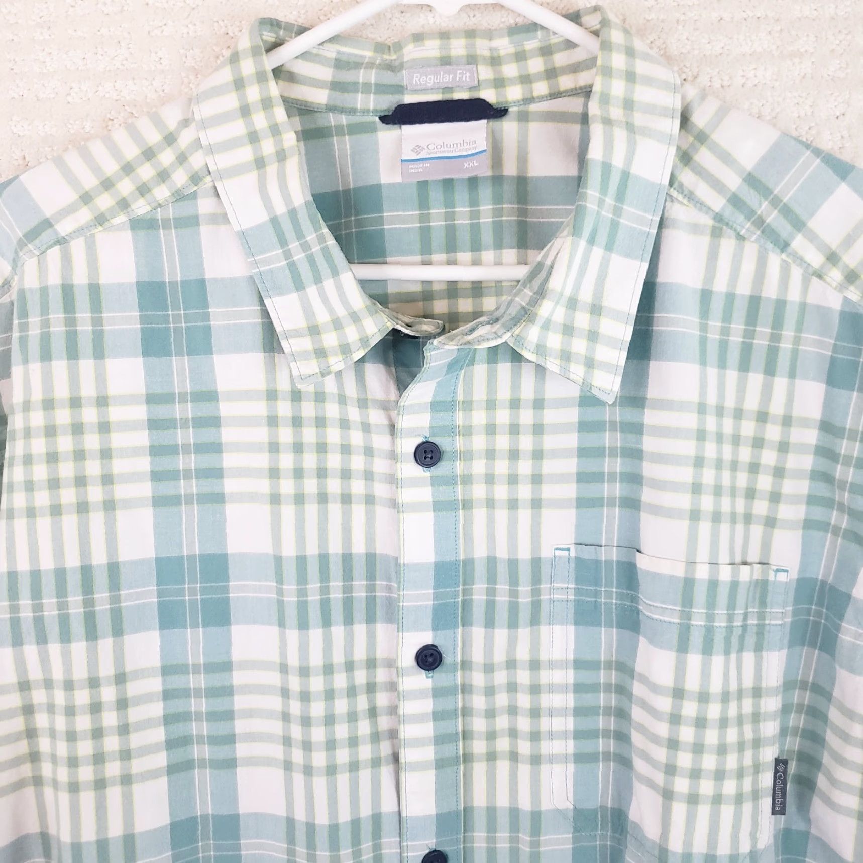 Vintage VINTAGE Columbia Button-Up Shirt Green Plaid Short Sleeve Regular Fit Mens 2XL Pocketed Casual Travel Size US XXL / EU 58 / 5 - 3 Thumbnail