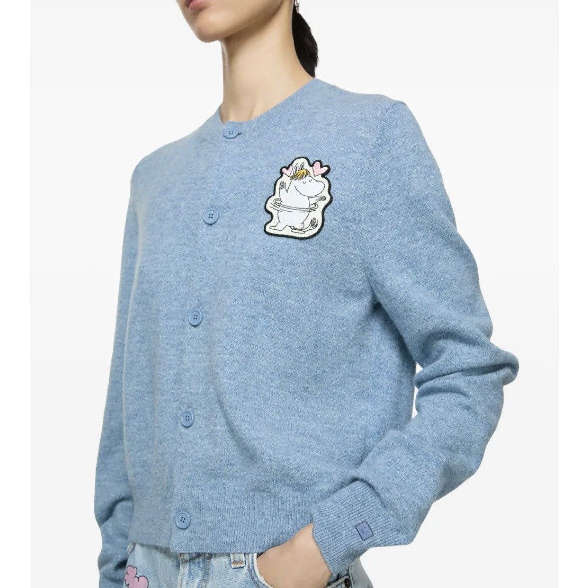 Acne Studios Acne Studios x Moomin logo-patch cardigan Size L / US 10 / IT 46 - 11 Thumbnail