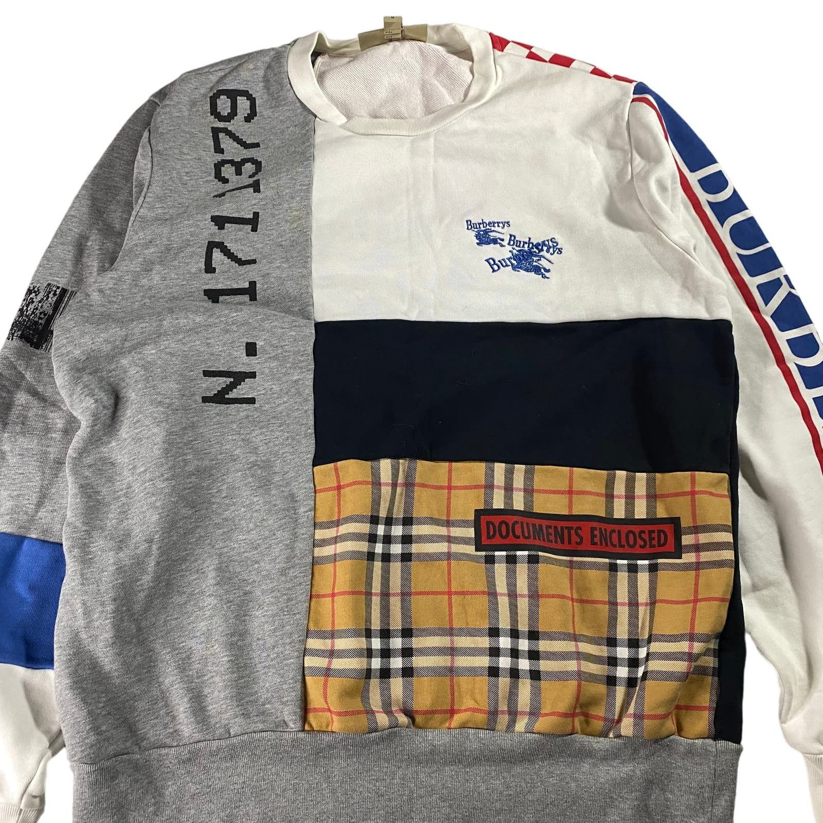 Burberry SS18 Documents Enclosed Nova Check Sweater Men's M