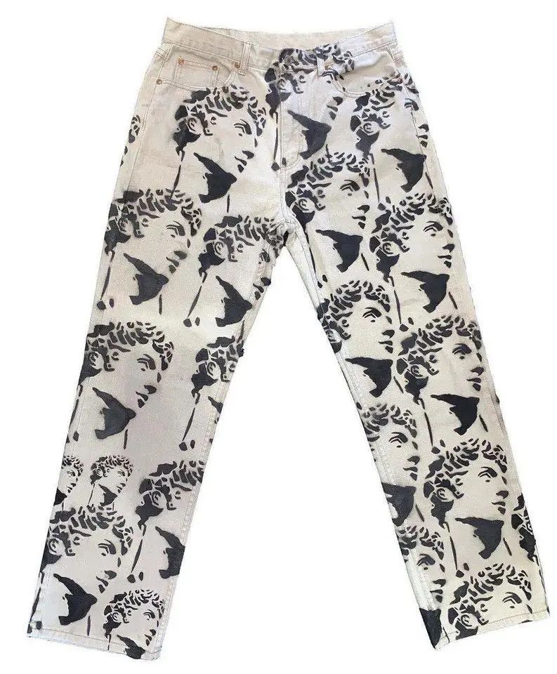 Japanese Brand × Vintage Washed straight Printing Fashion Jeans Pants Size US 34 / EU 50 - 5 Thumbnail