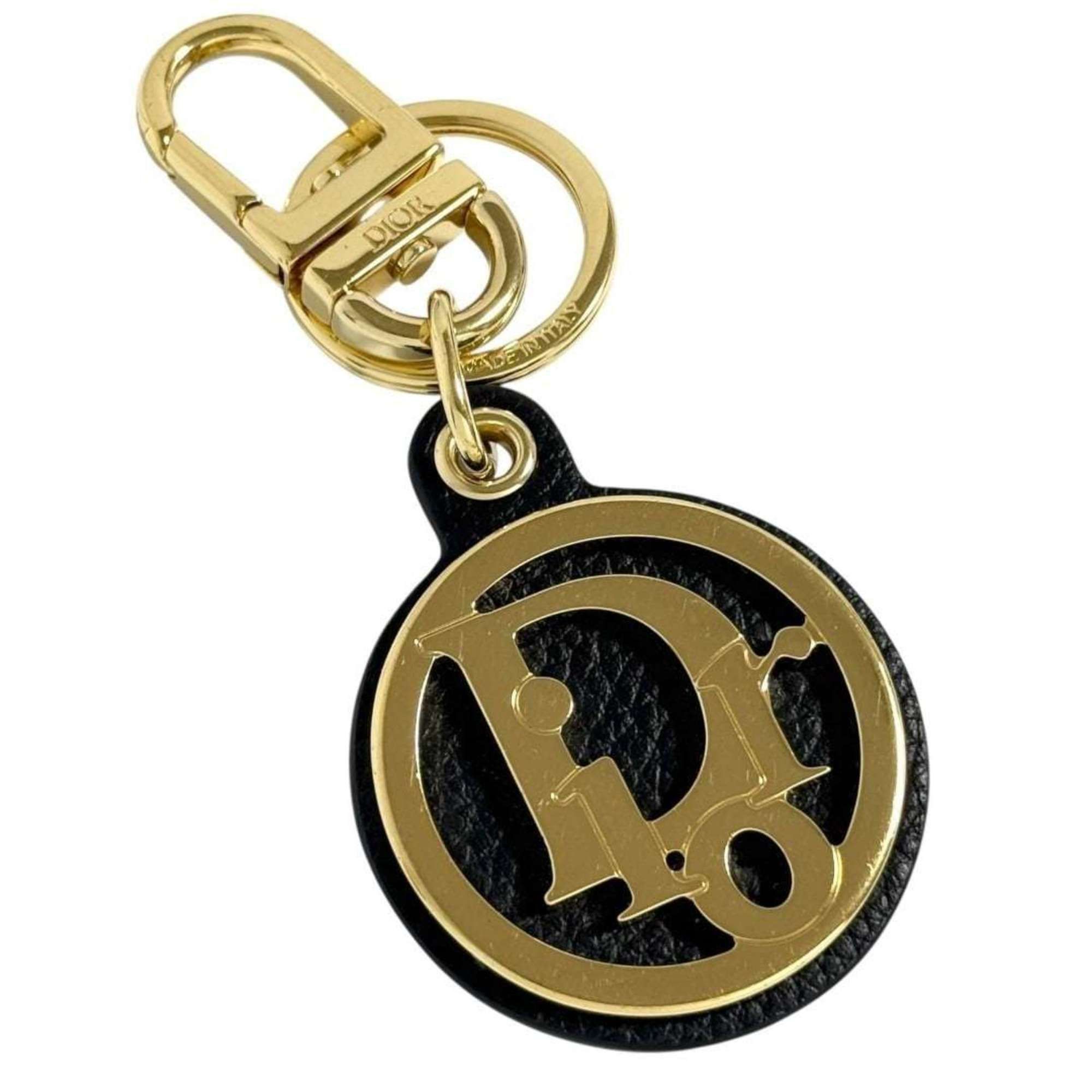 Dior Christian Dior Dior Men's Oblique Black and Gold Leather Keychain/Key Ring Size ONE SIZE - 1 Thumbnail