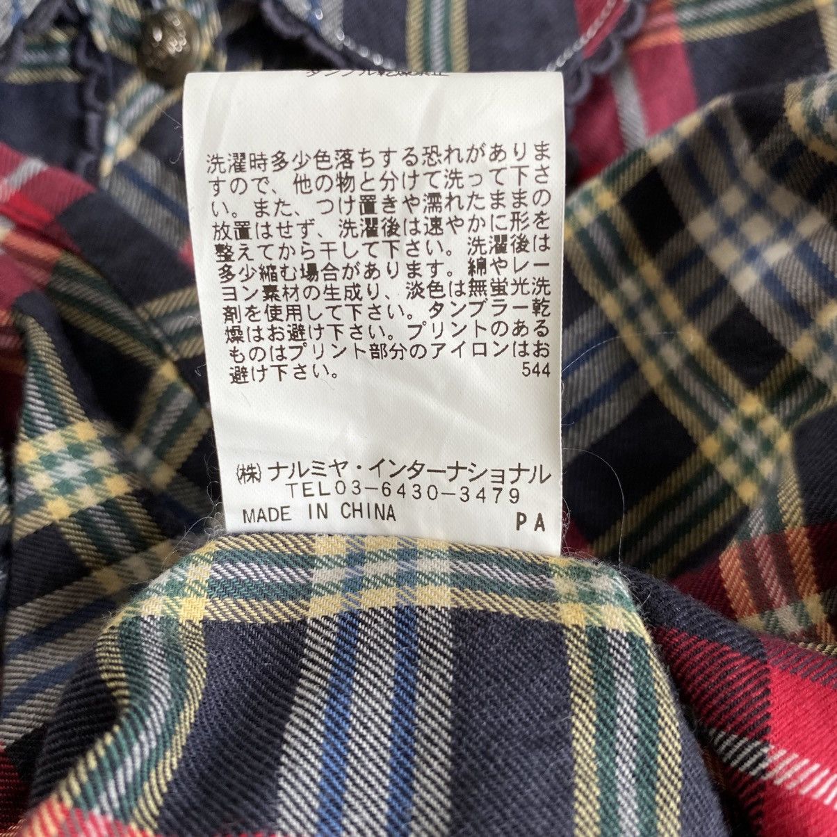 Japanese Brand Mezzo Piano Red Navy Check Long Sleeve Blouse Size S / US 4 / IT 40 - 16 Thumbnail