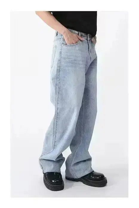 Japanese Brand Vintage Faded Blue Wide leg jeans Size US 32 / EU 48 - 3 Thumbnail