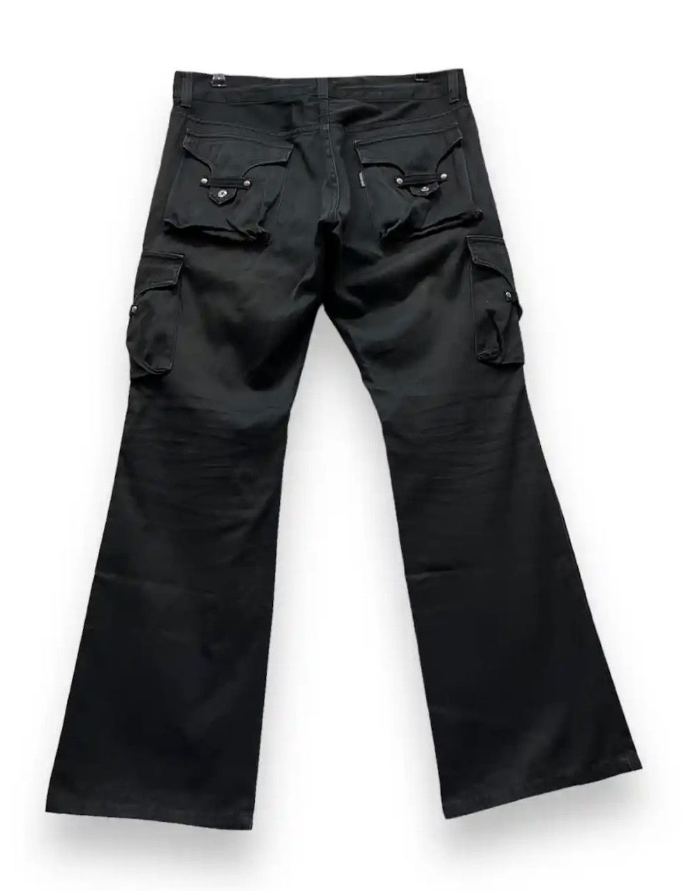 Tornado Mart Vintage TORNADO MART Rusty Black Bush Cargo Minimalist Flare Size US 32 / EU 48 - 4 Thumbnail
