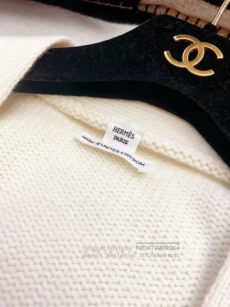 Hermes Hermes Beige One-button V-neck Cardigan Size XS / US 0-2 / IT 36-38 - 4 Thumbnail