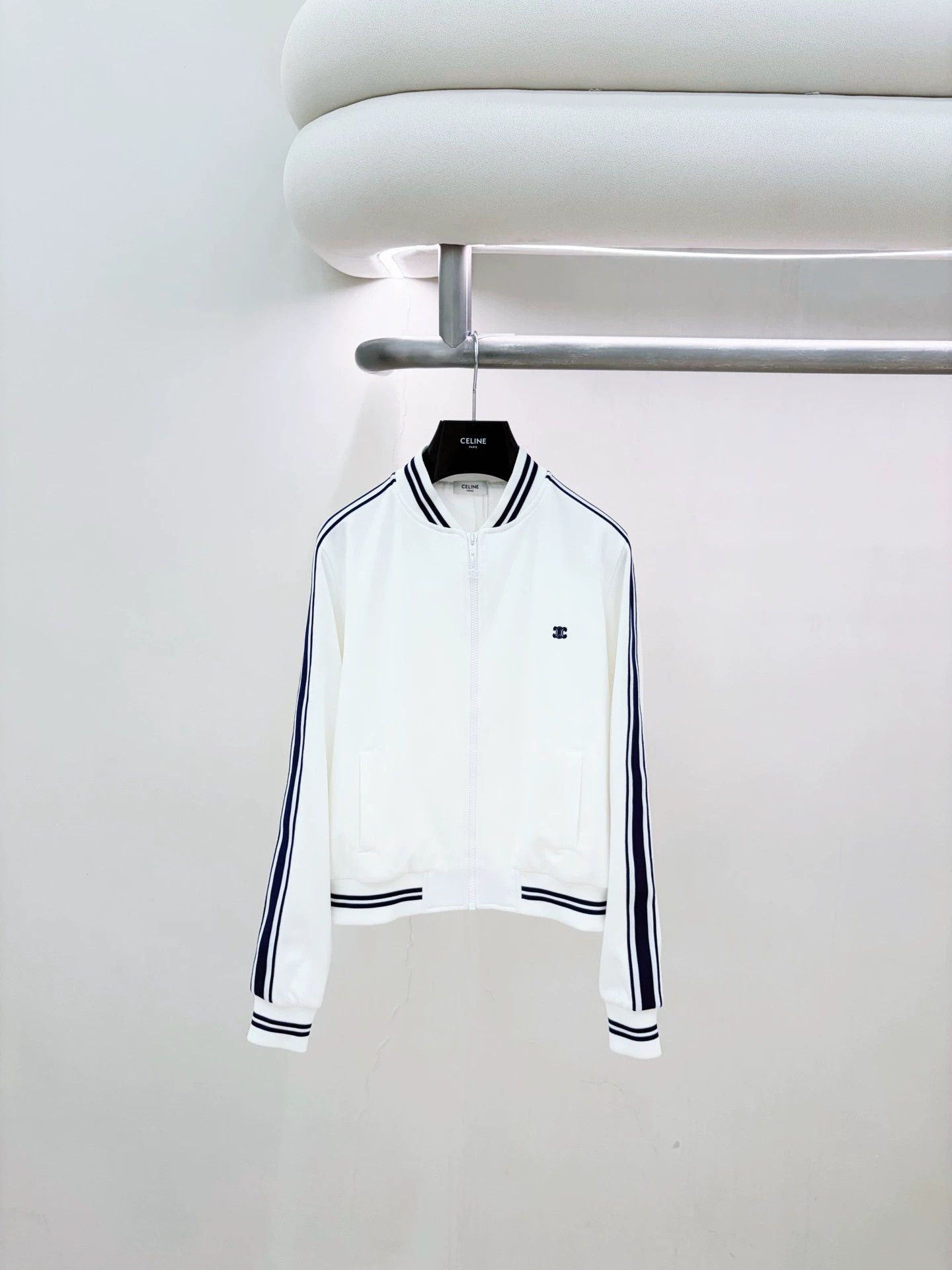 Celine Celine 99 New White & Blue Stripe M Jacket Size M / US 6-8 / IT 42-44 - 1 Thumbnail