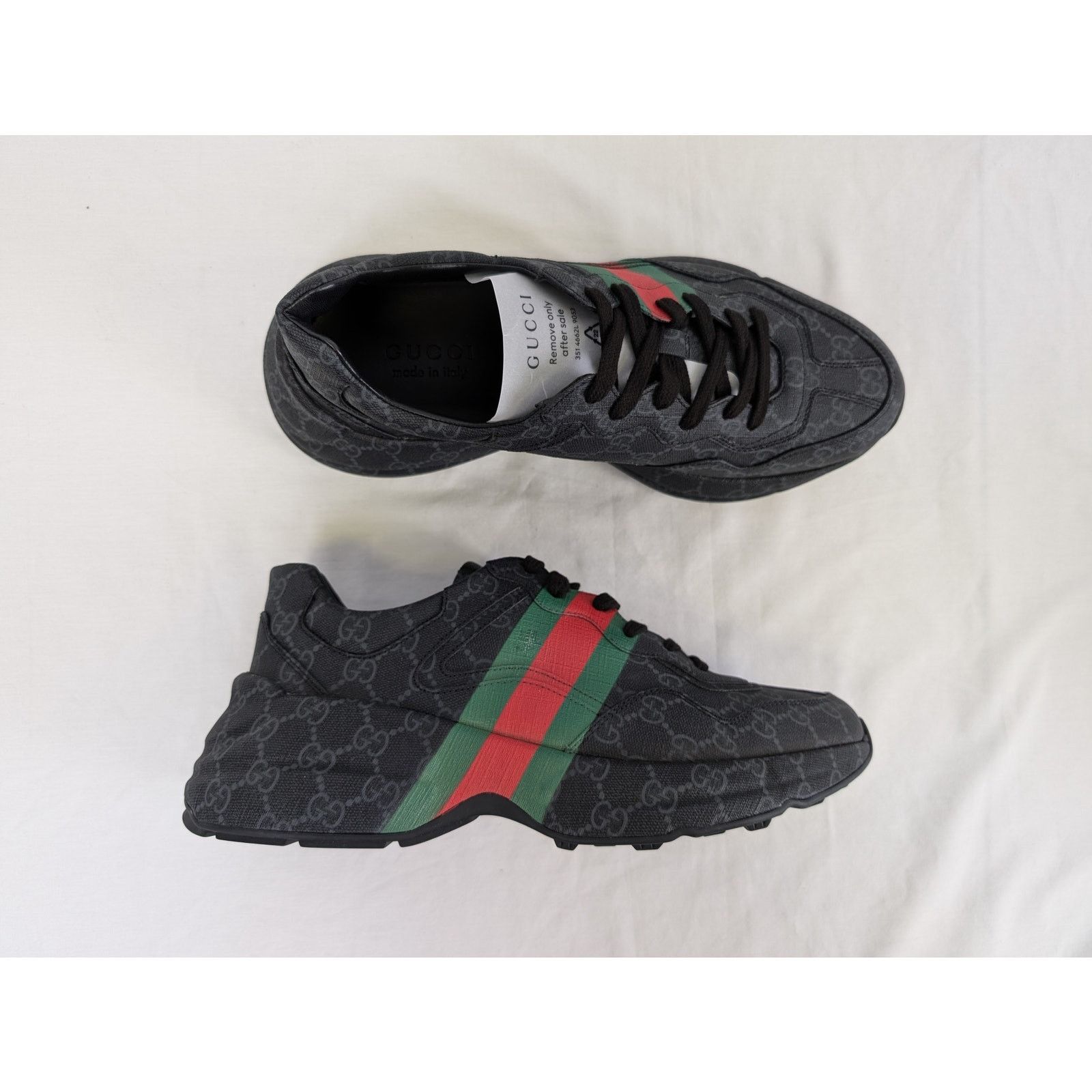 Gucci o1rshd1 Rython Sneakers in Black/Green/Red Size US 11.5 / EU 44-45 - 1 Thumbnail