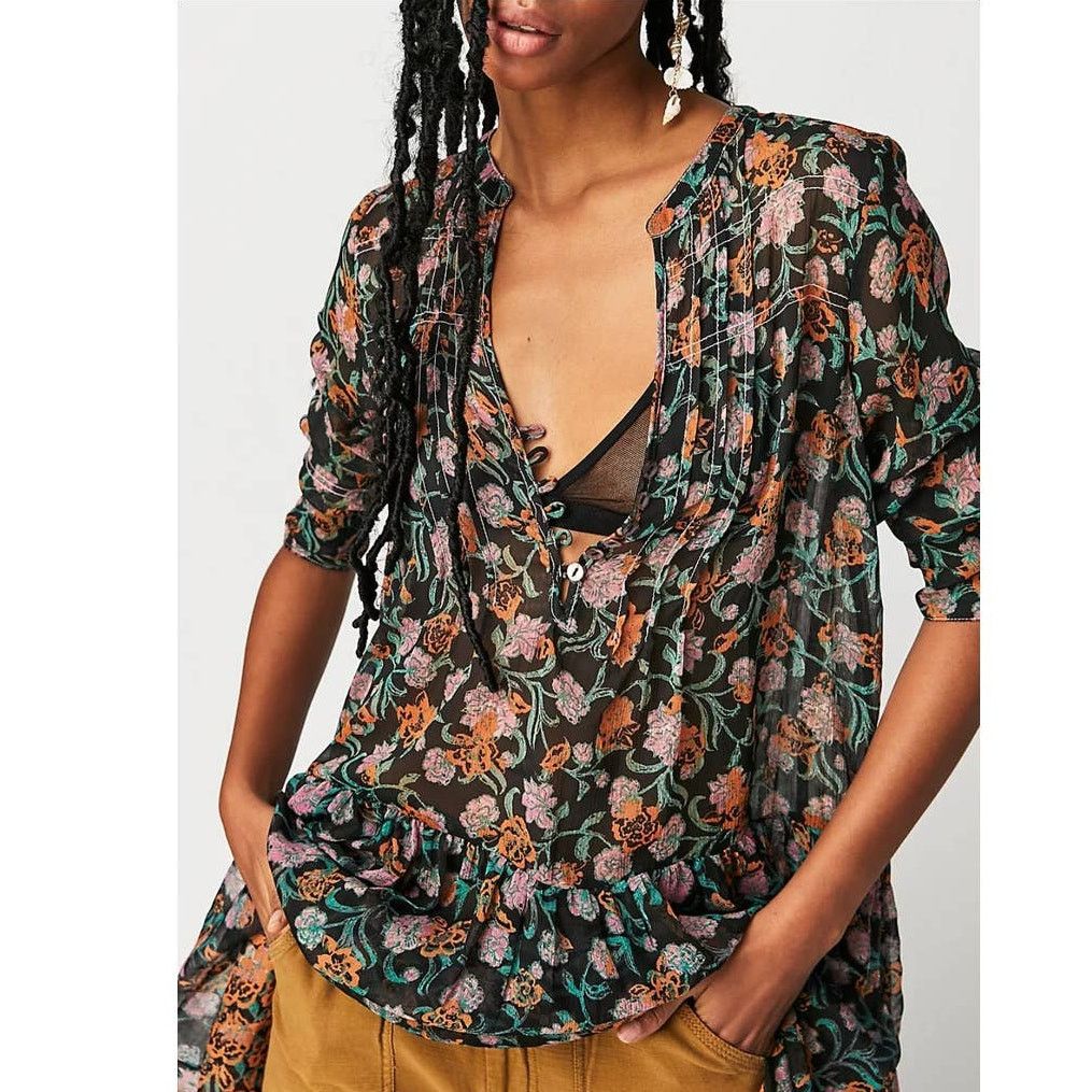Free People New Free People See It Through Dress $168 X-SMALL Black Size XS / US 0-2 / IT 36-38 - 3 Thumbnail