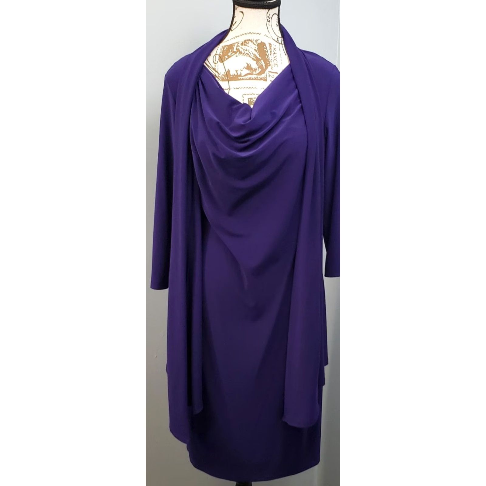 Jones New York Jones New York Dress Womens 8 Purple Tank Dress Polyester Sleeveless Knee Length Vintage? Pre-owned Size M / US 6-8 / IT 42-44 - 2 Thumbnail