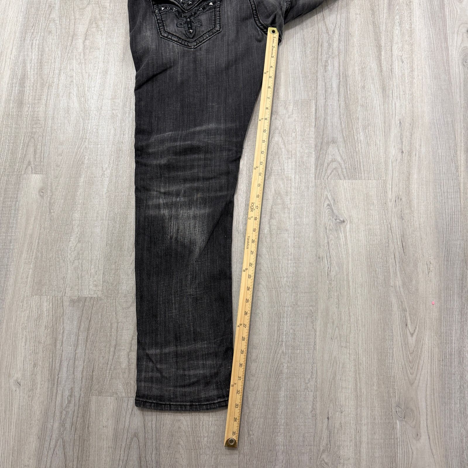Rock Revival Rock Revival Ben Biker Jeans Men's 40 (Fits 40x33) Black Size US 40 / EU 56 - 12 Thumbnail