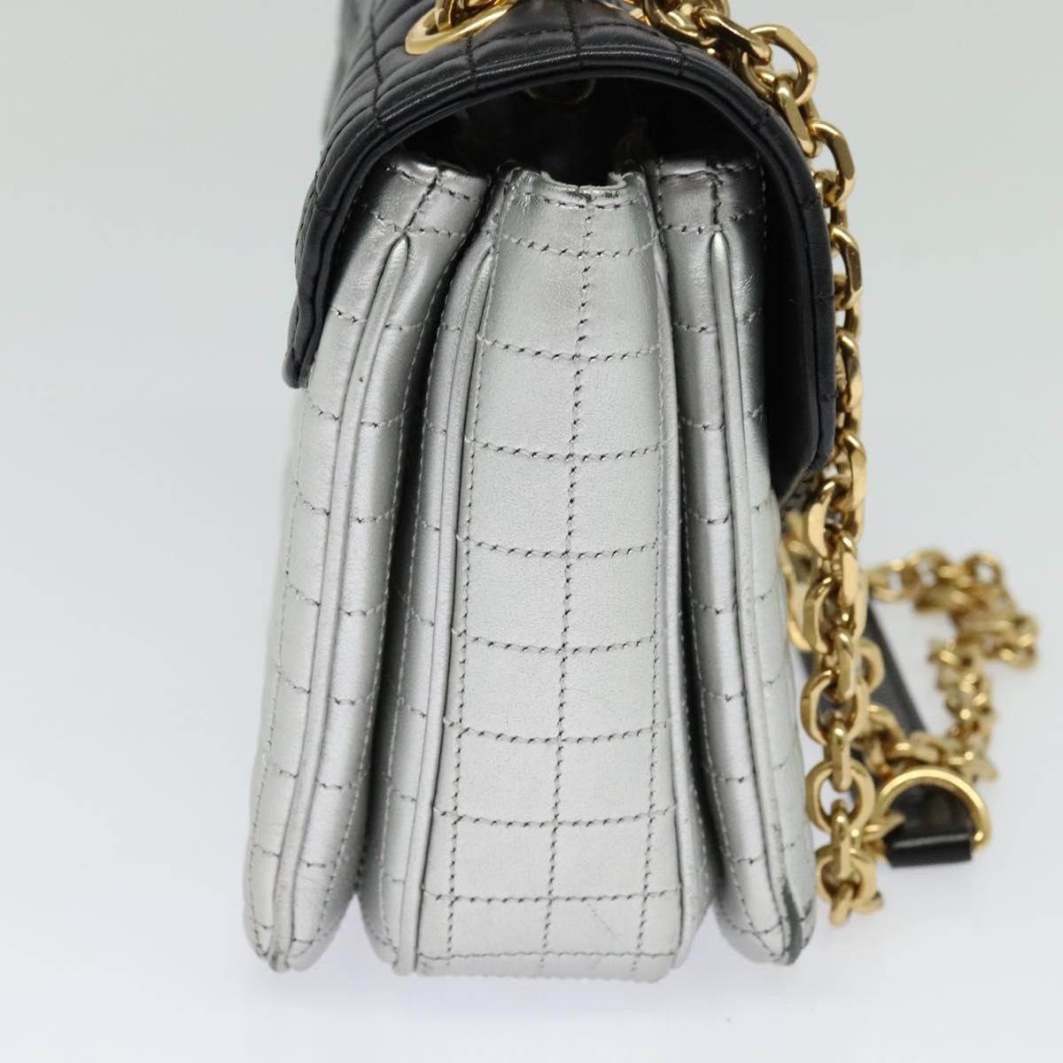 Celine CELINE Chain Shoulder Bag Leather Silver Black Gold Size ONE SIZE - 4 Thumbnail
