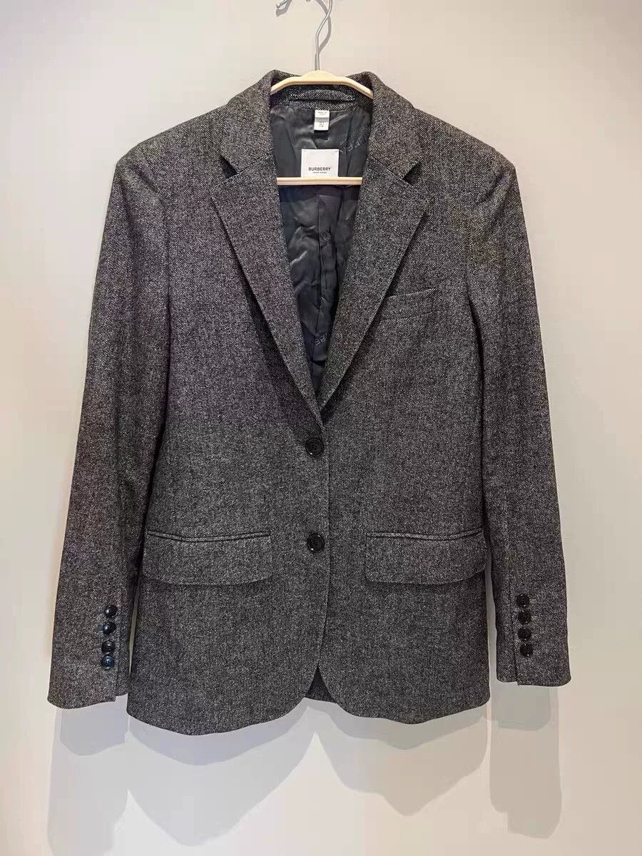 Burberry Burberry Women's Gray Wool Cashmere Blazer Size XS / US 0-2 / IT 36-38 - 1 Thumbnail
