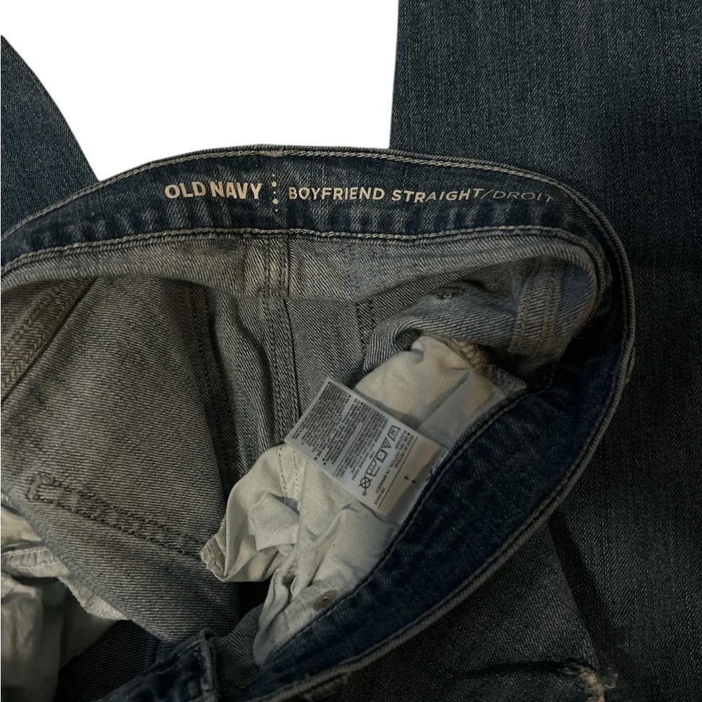 Old Navy OLD NAVY boyfriend straight/Droit tattered darkwashed denim Size 27" / US 4 / IT 40 - 5 Thumbnail