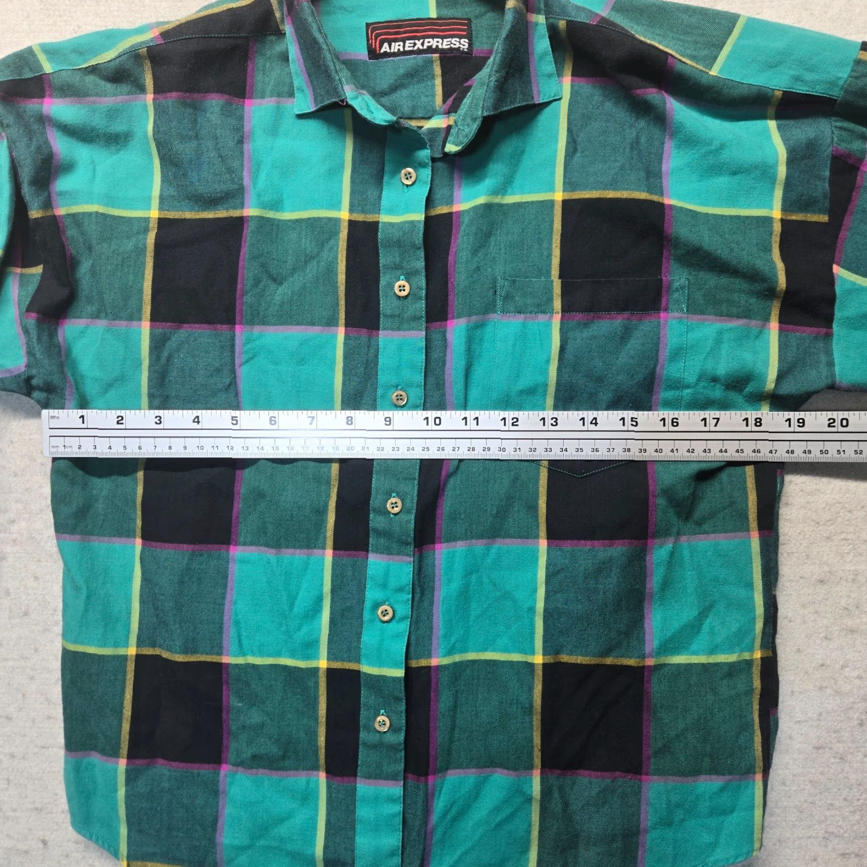 Express VINTAGE Air Express Shirt Adult Women L Green Plaid Button Down Oversized Shirt Size L / US 10 / IT 46 - 5 Thumbnail