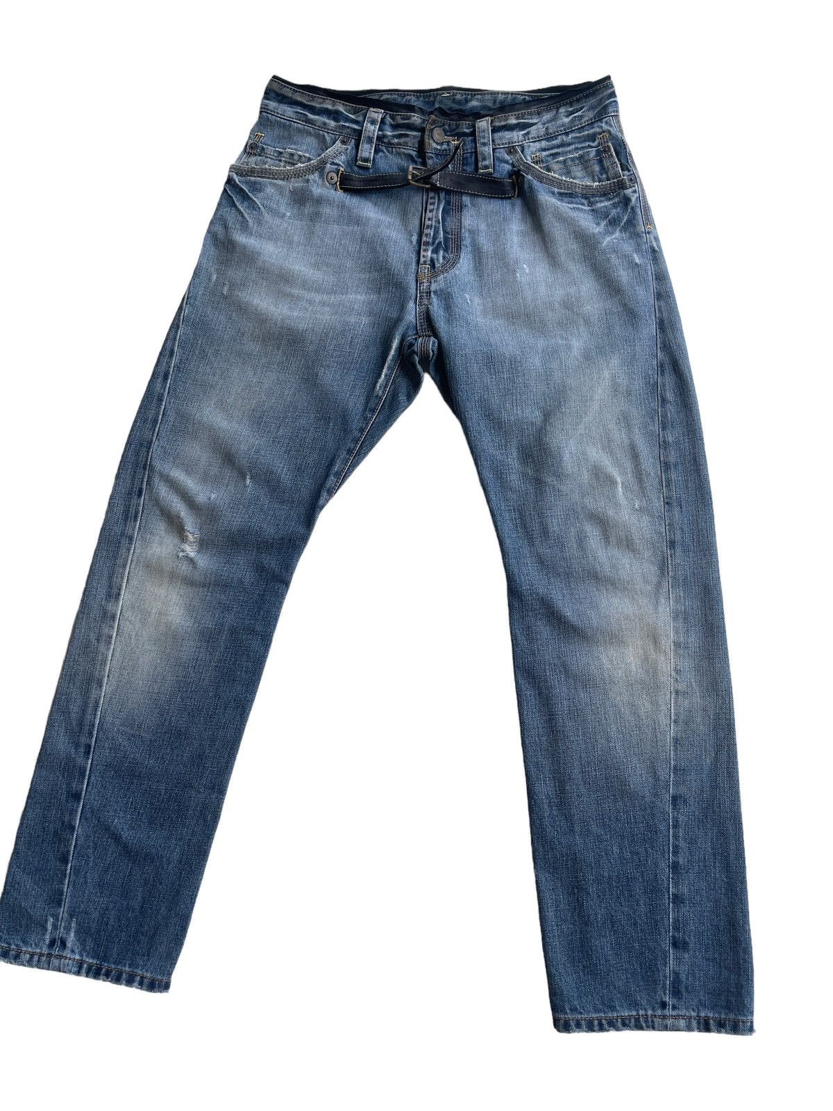 Dsquared2 Dsquared2 Distressed Belted Twisted Denim Size US 31 - 7 Thumbnail