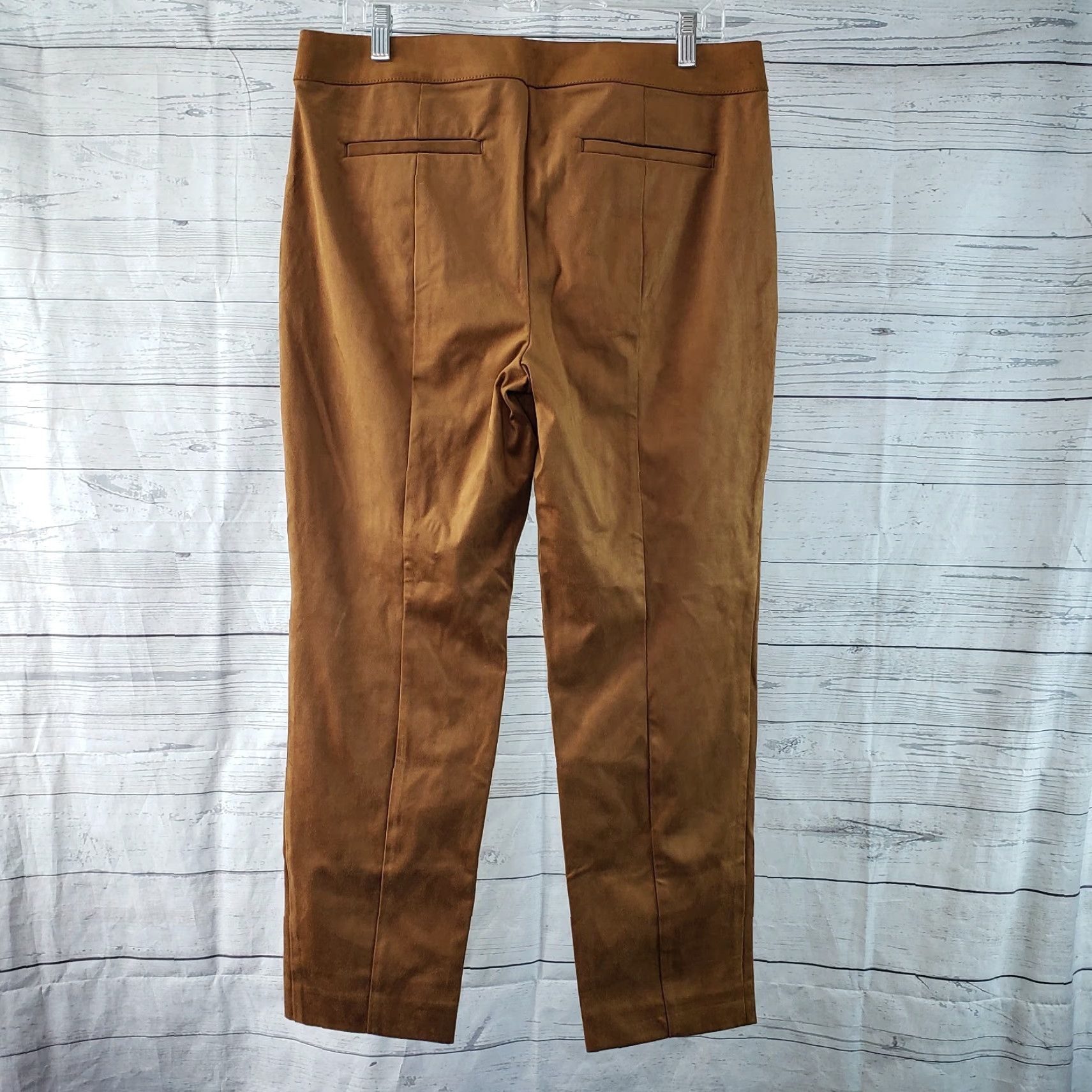 Loft LOFT Ann Taylor Womens Faux Suede Pants Size 8 Brown Mid Rise Inseam 27" Regular Size 30" / US 8 / IT 44 - 3 Thumbnail