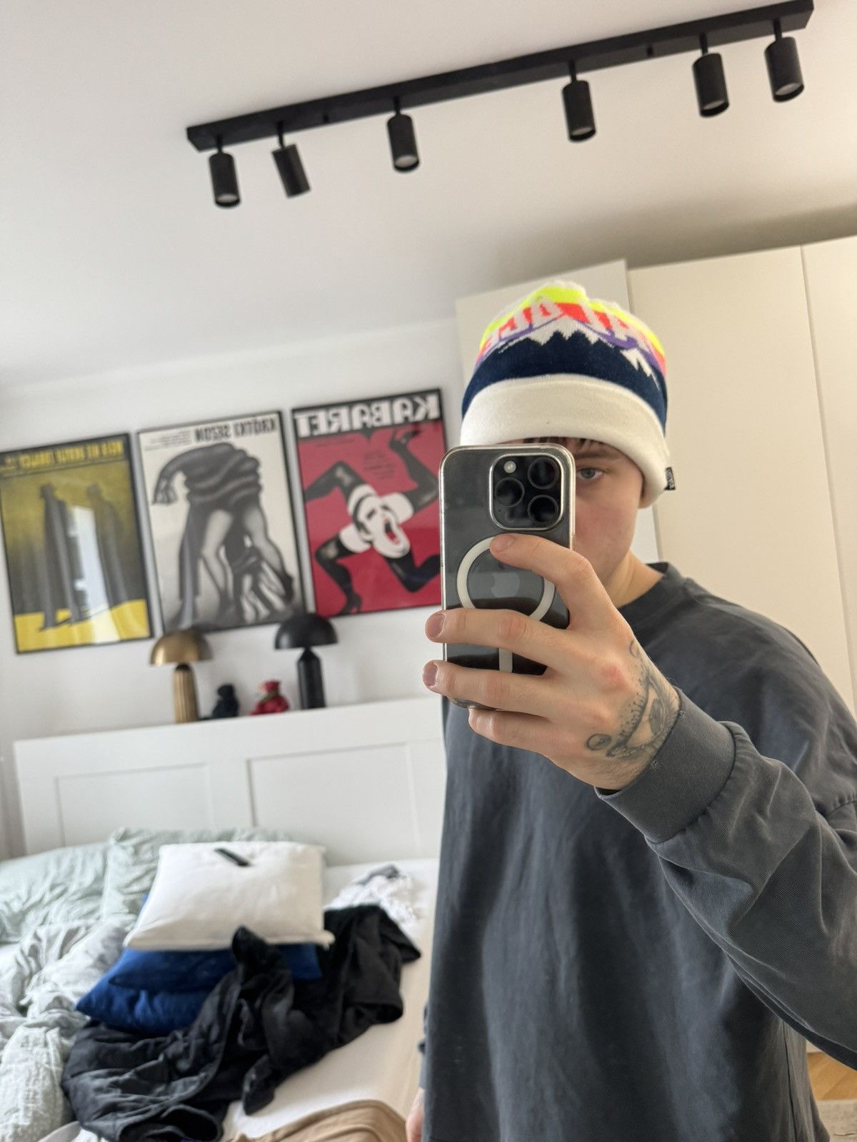 Palace Beanie Hat Mountains Print Outdoor Streetwear Rare