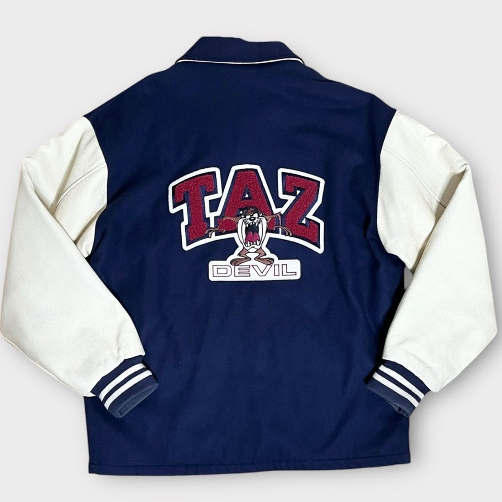 Warner Bros VINTAGE Tasmanian Devil Jacket Taz LEATHER USA Size US M / EU 48-50 / 2 - 1 Thumbnail