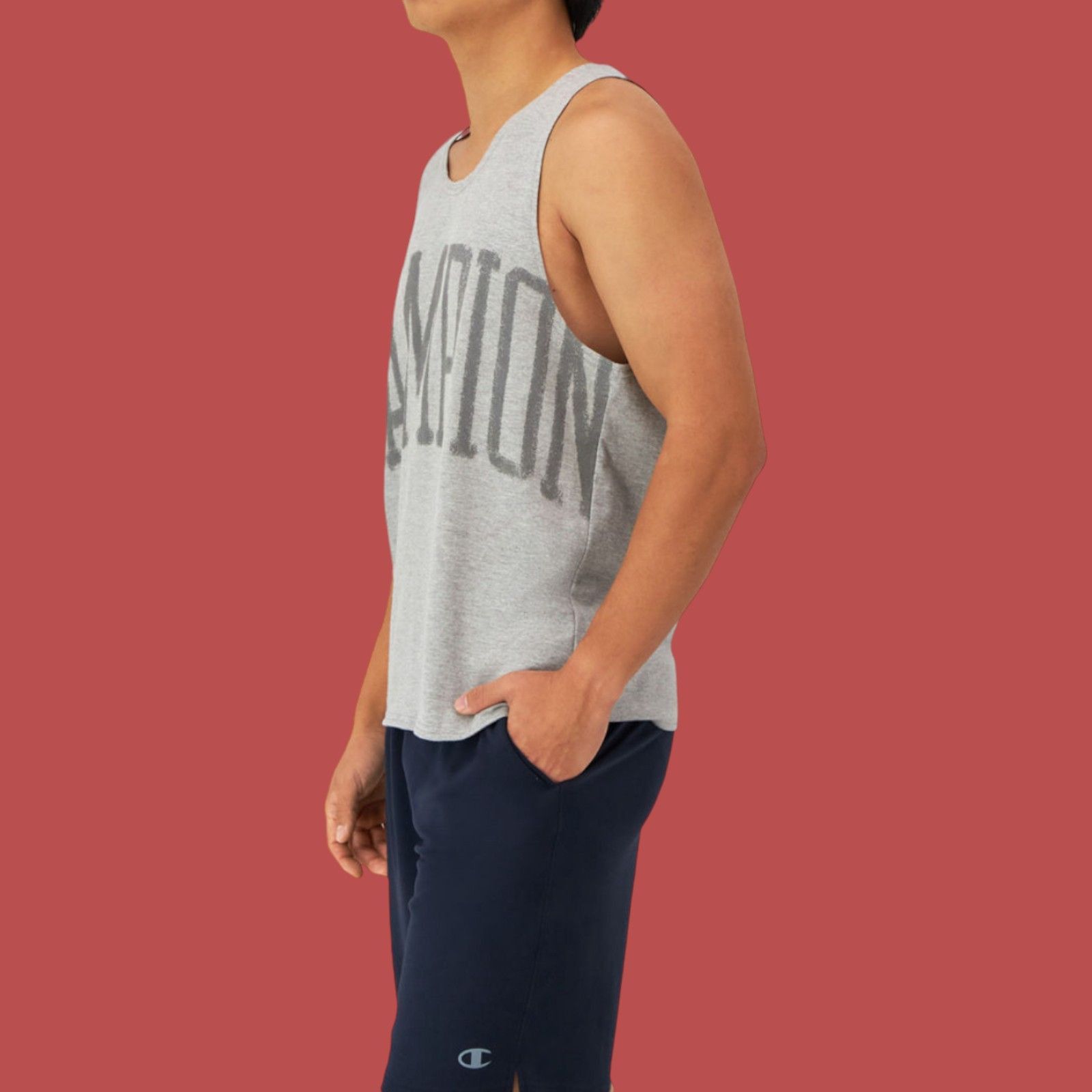 Champion Champion - Men's Round Neck Sleeveless Tank Top - Gray - Med Size US M / EU 48-50 / 2 - 3 Thumbnail