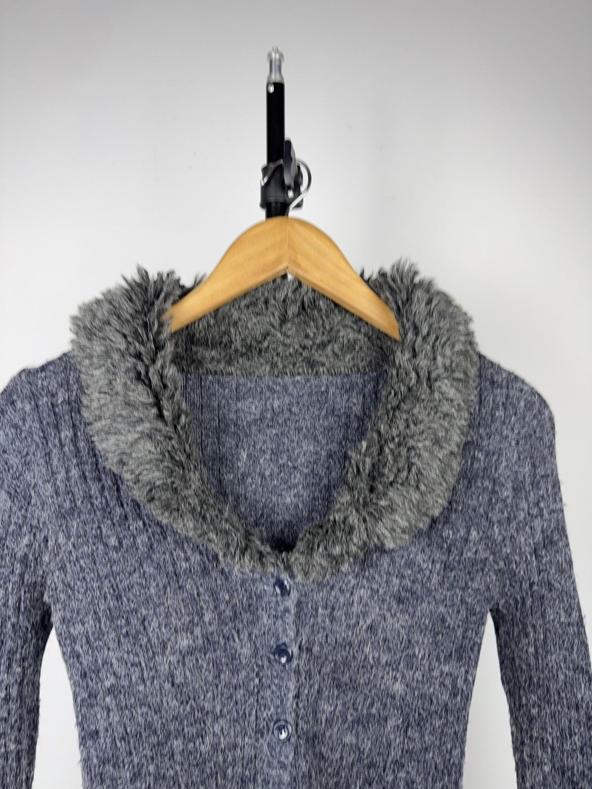If Six Was Nine Y2K Faux Fur Trim Knit Retro Cardigan If Six Was Nine Style Size S / US 4 / IT 40 - 2 Thumbnail