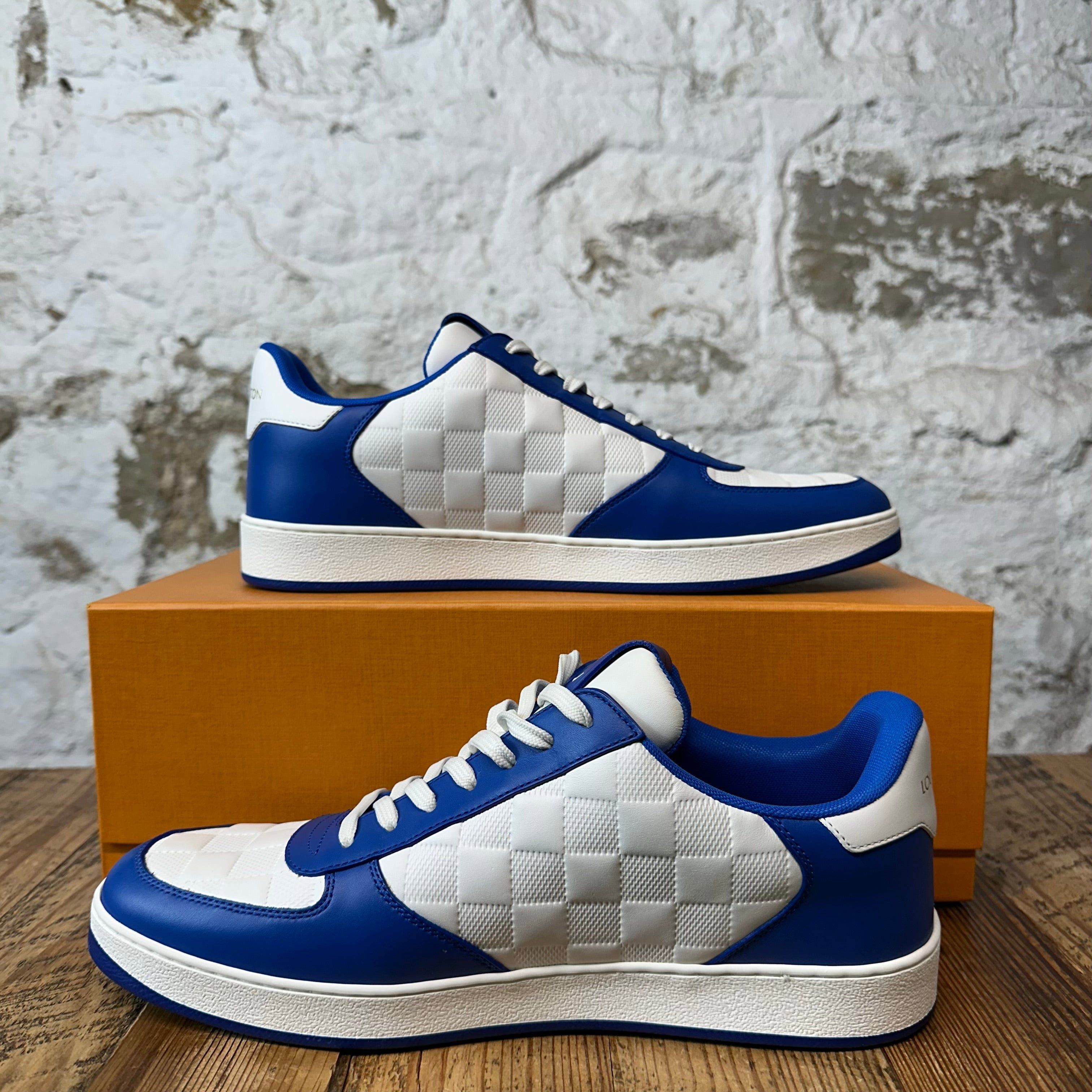 Louis Vuitton Louis Vuitton Blue White Damier Rivoli Sneaker Sz 9.5 (8LV) Size US 9.5 / EU 42-43 - 2 Thumbnail